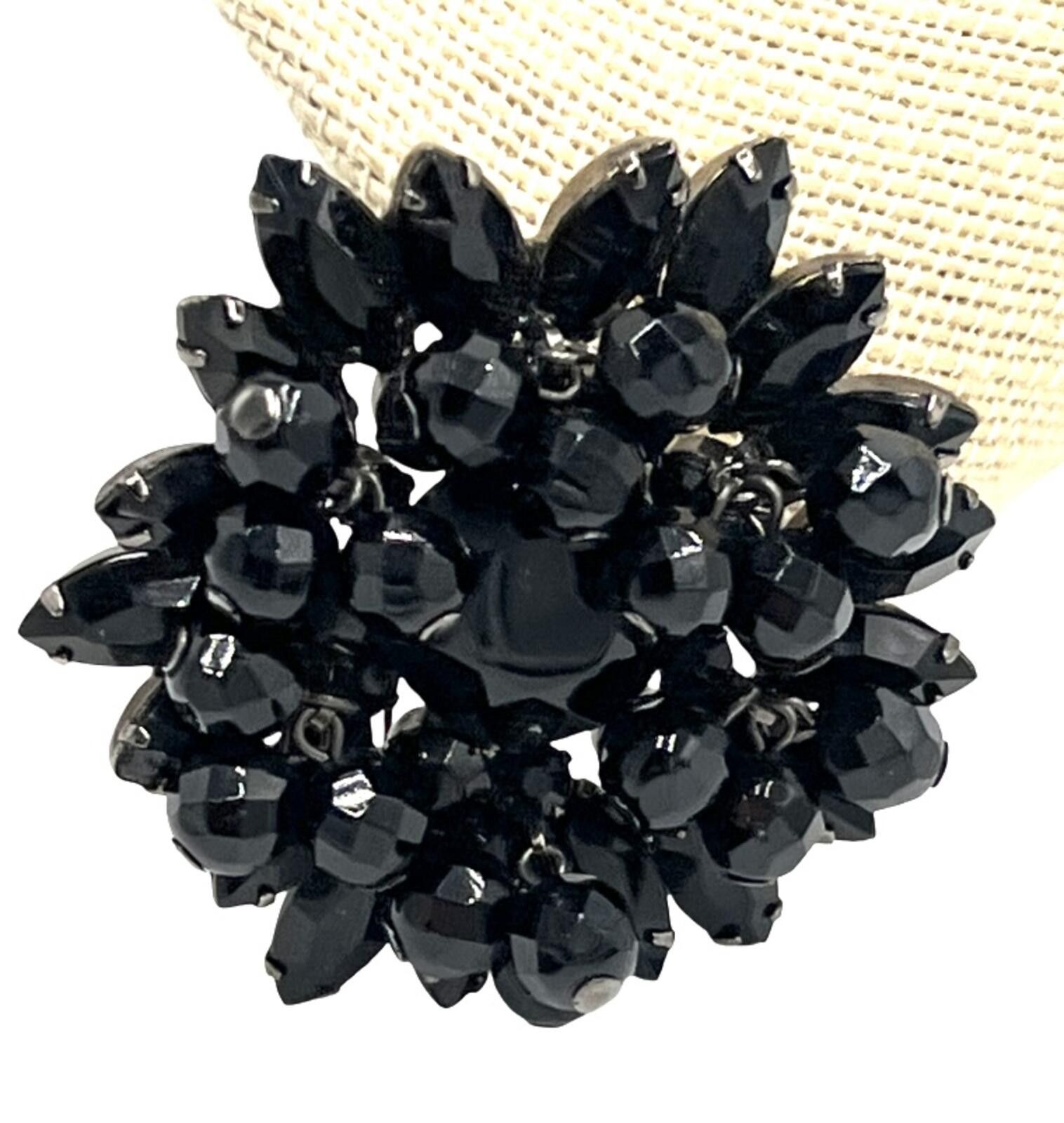 Alexander Julian Juliana Black Rhinestone Large Cha-Cha Cluster Brooch / Pin Size ONE SIZE - 1 Thumbnail