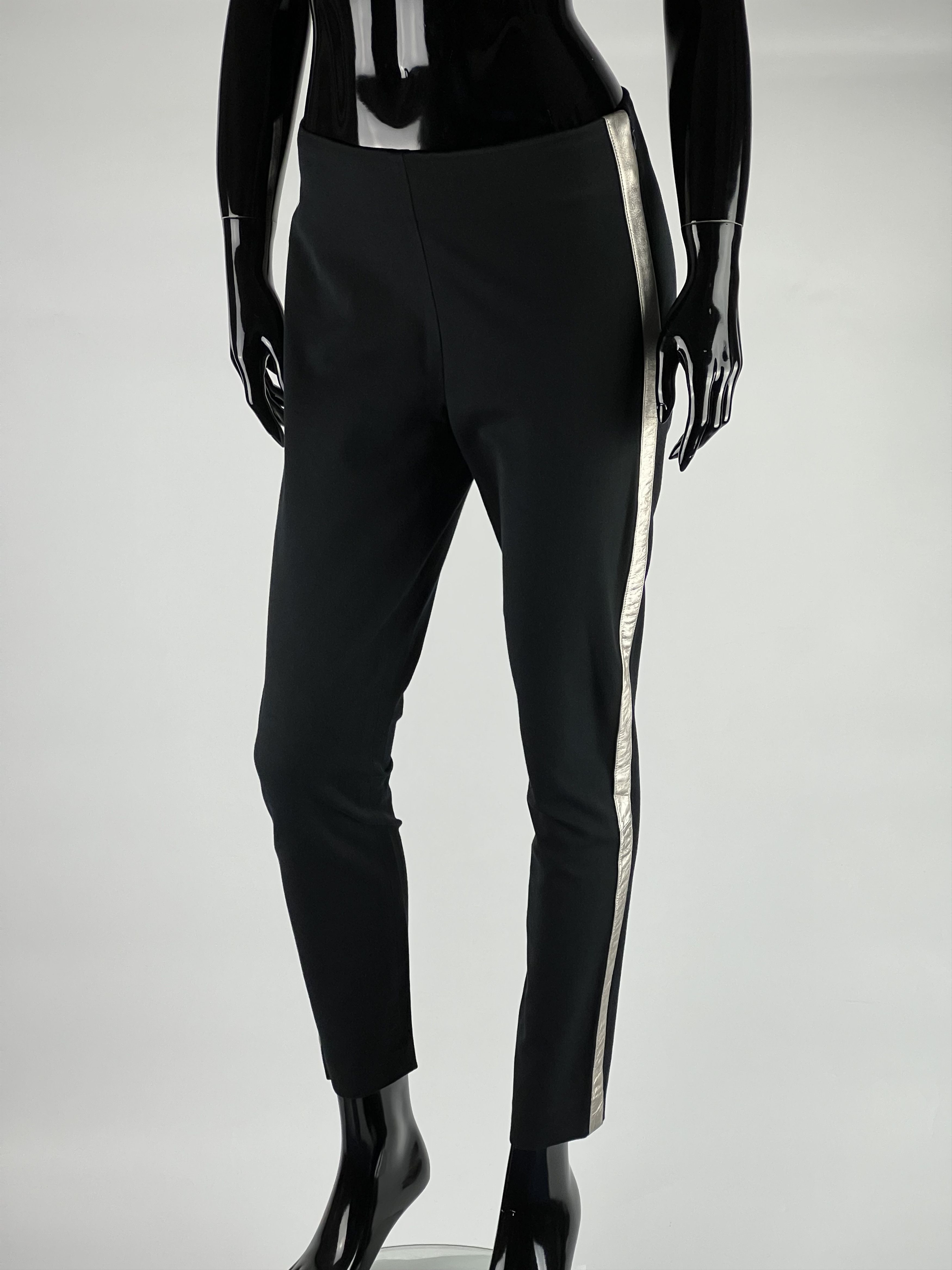 Lauren Ralph Lauren × Ralph Lauren Ralph Lauren Green Label Black Pants With Leather Stripes Size 28" / US 6 / IT 42 - 1 Thumbnail