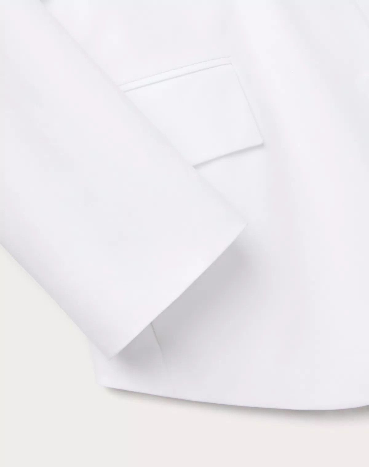 Valentino o1s1wg110625 Compact Popeline Pea Coat in White Size S / US 4 / IT 40 - 7 Thumbnail