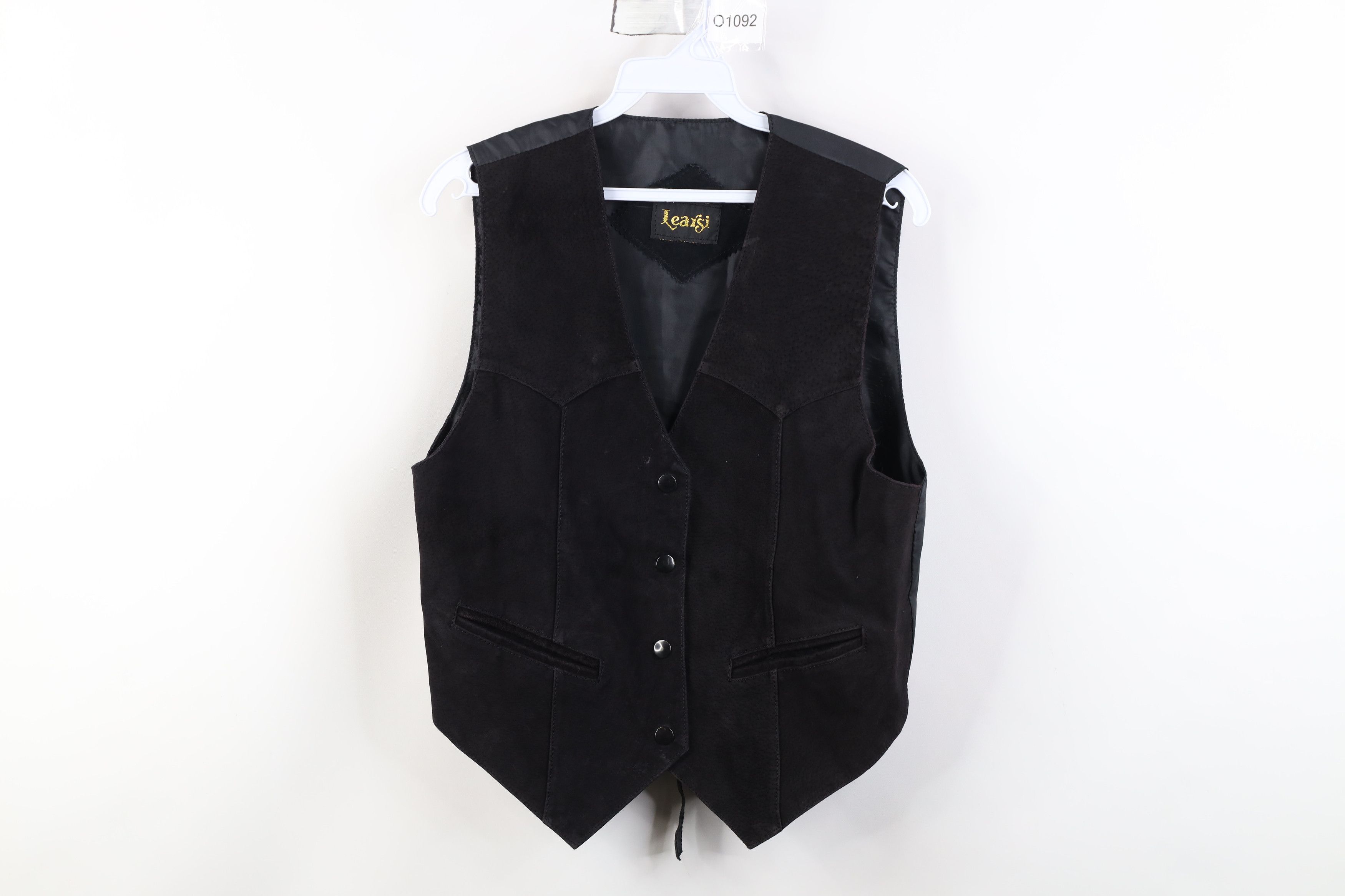 Vintage Vintage 90s Streetwear Suede Leather Tie Back Vest Jacket Size M / US 6-8 / IT 42-44 - 1 Thumbnail