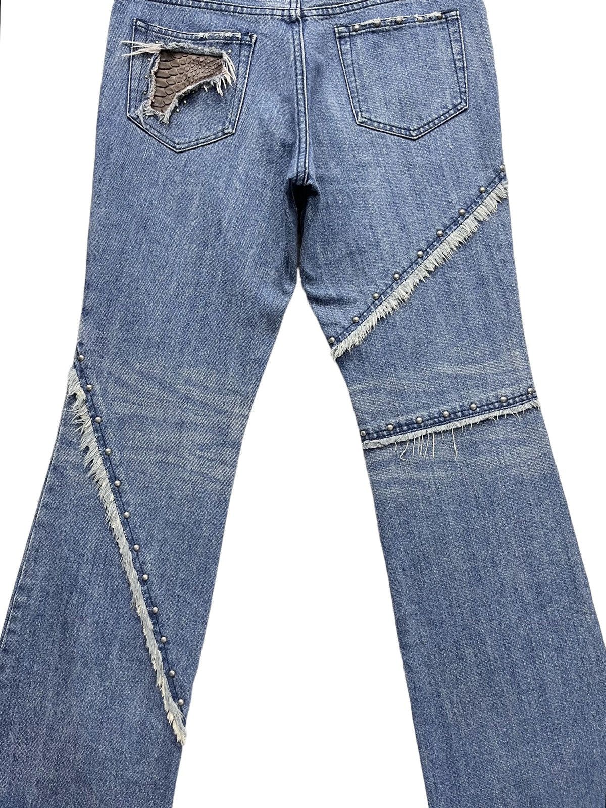 5351 POUR LES HOMMES STEALS💥VINTAGE 5351 HOMMES Distressed Spliced Studded Flare Size 31" - 13 Thumbnail