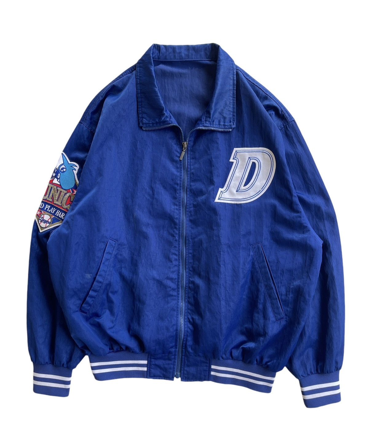 Vintage 90s Descente Chunichi Dragon Nylon Bomber Jacket Size US XL / EU 56 / 4 - 4 Thumbnail