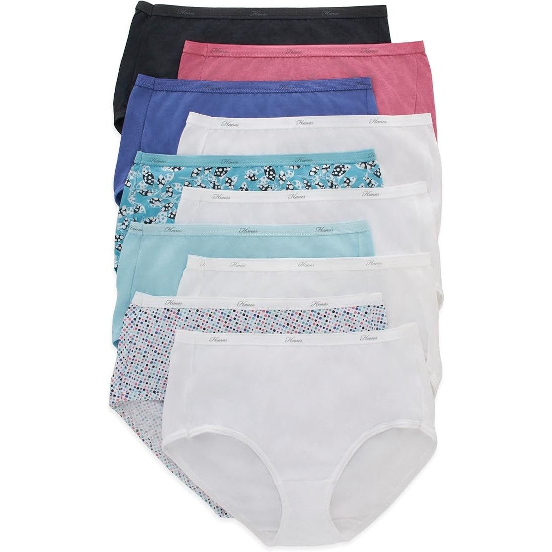 Hanes New 10-Pack Hanes Women Large Size 7 Cotton Brief Underwear Size ONE SIZE - 1 Thumbnail