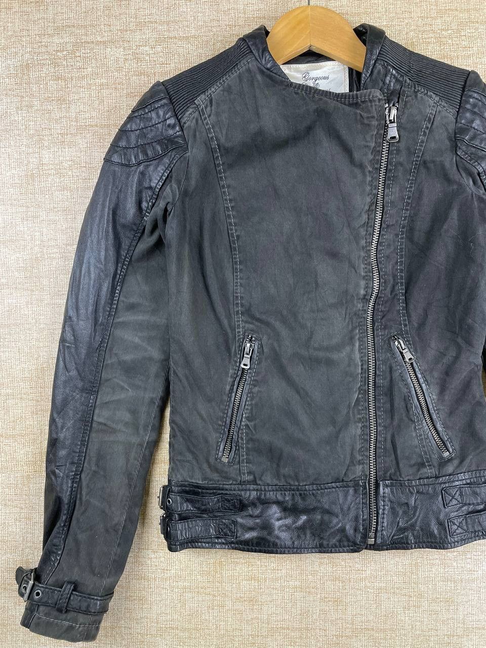 Vintage Vtg Gorgeous & Glamorous Double Collar Half Leather Jacket Size S / US 4 / IT 40 - 3 Thumbnail