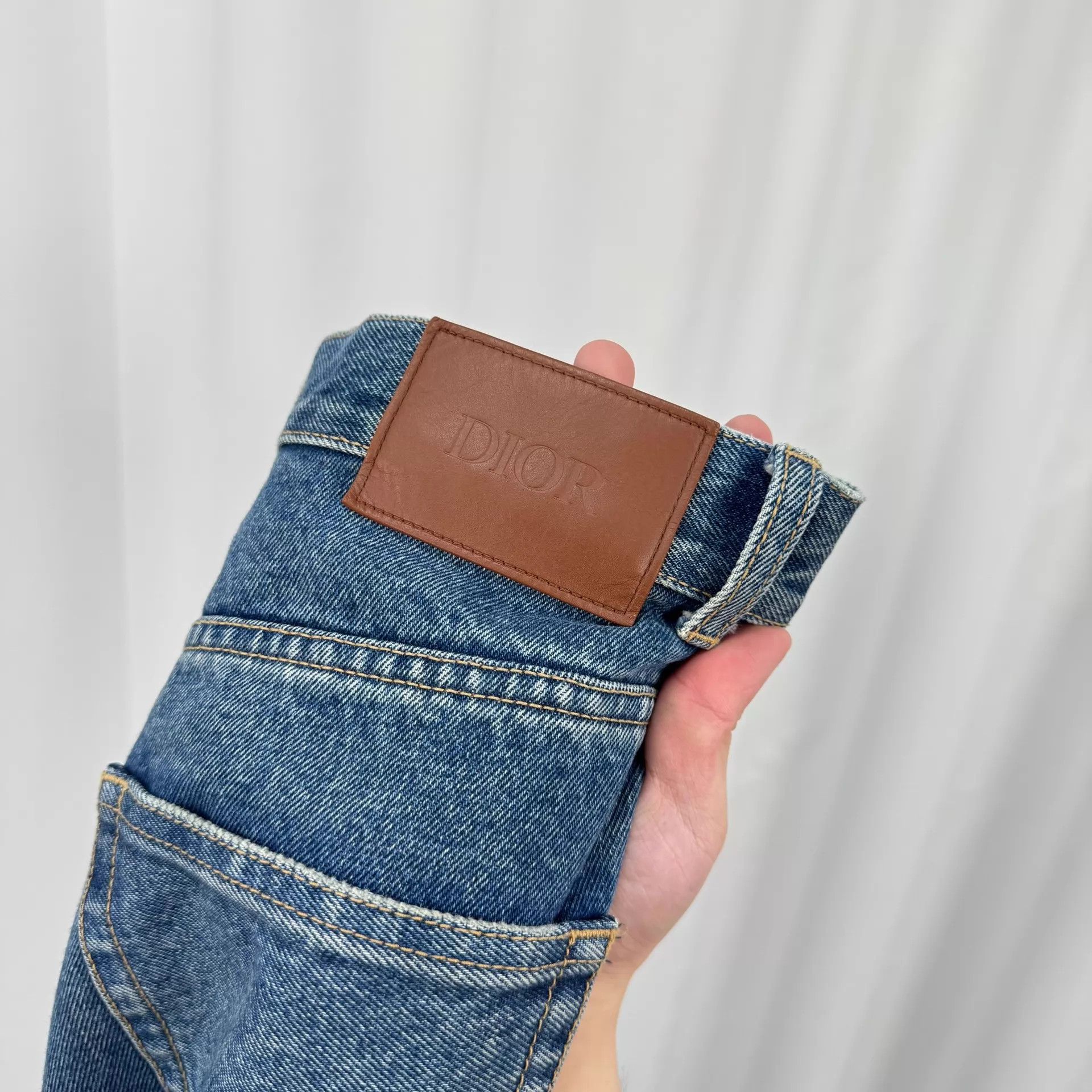Dior Dior 24ss Leather Patch Washed Jeans W29 99 New Size 29" - 5 Thumbnail