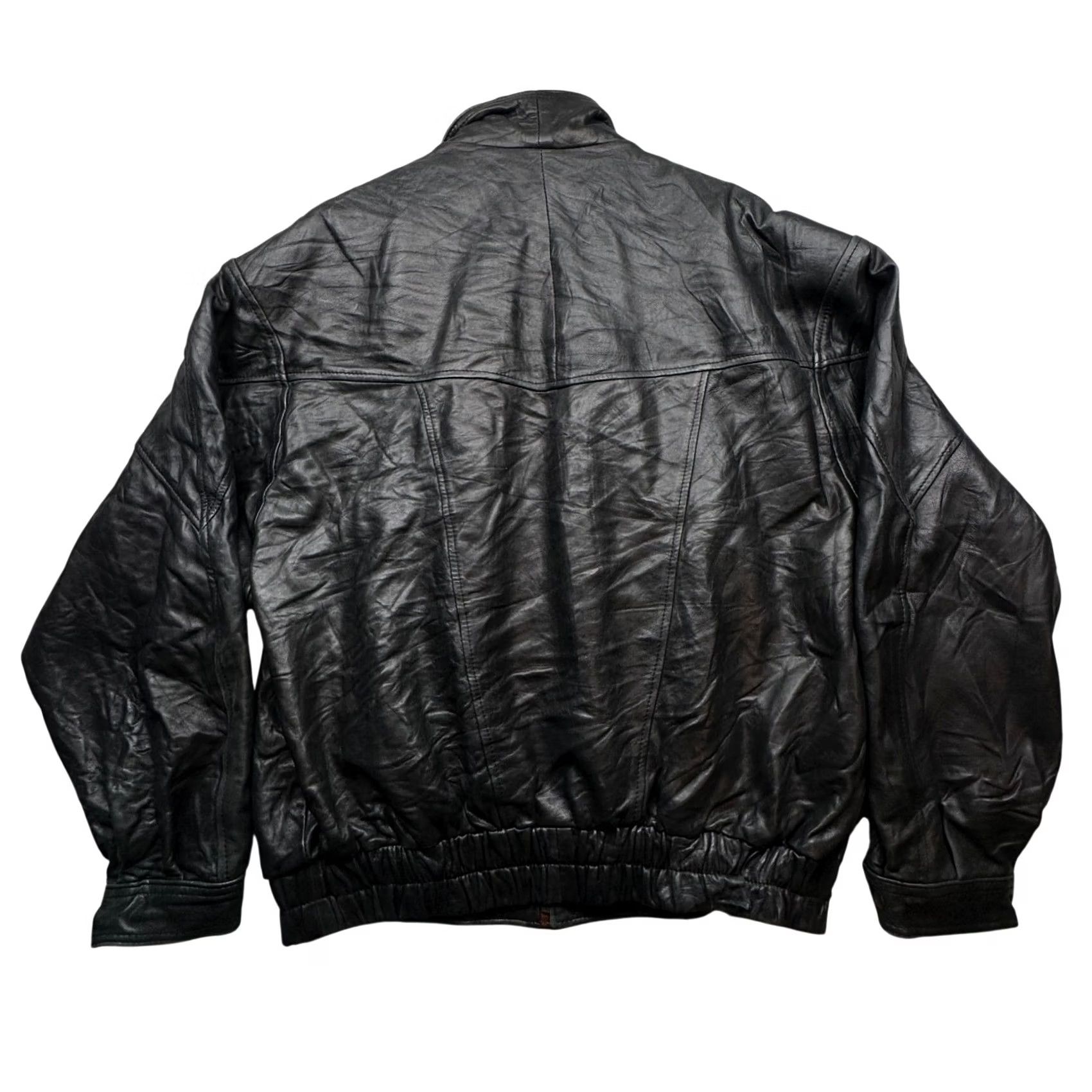 Vera Pelle VINTAGE Vera Pelle Leather Bomber Jacket Mens XL Black Full Zip Button Italy Bomber Jacket Mens XL Black Leather Vera Pelle BW-21 Size US XL / EU 56 / 4 - 2 Thumbnail