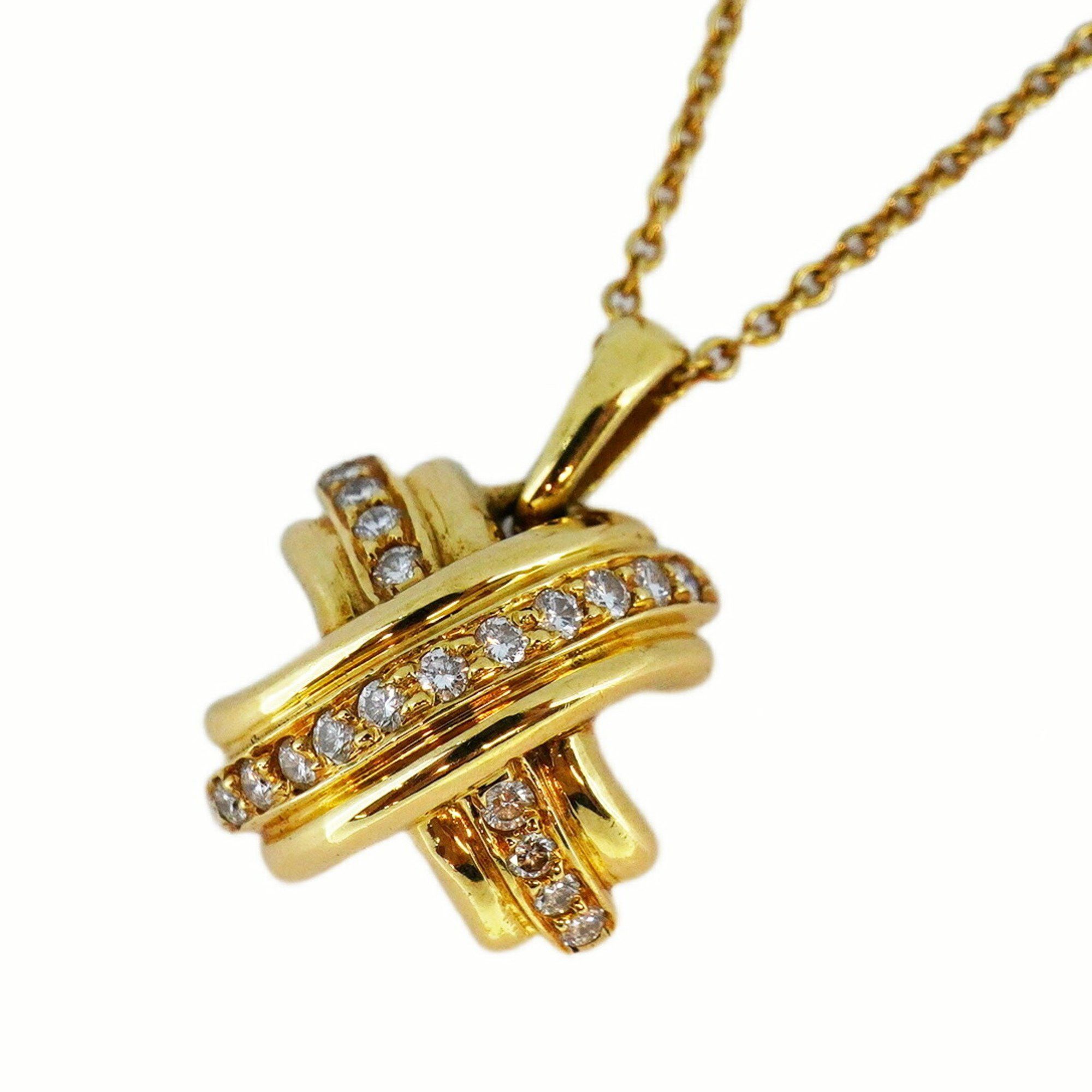 Tiffany & Co. Tiffany Necklace Signature Diamond K18YG Yellow Gold ...