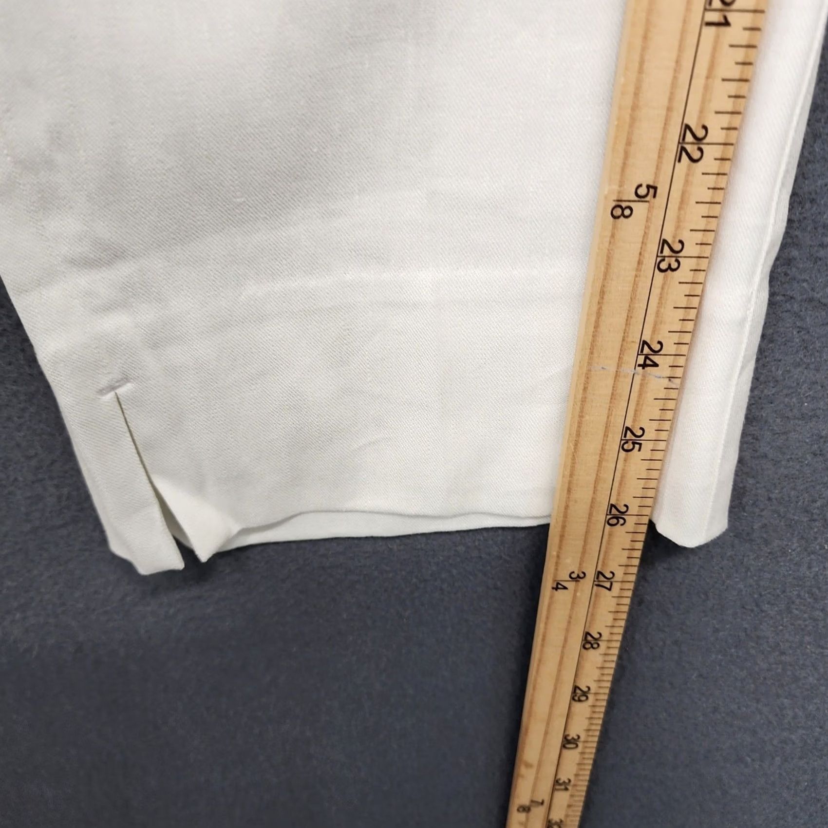 J. Jill J Jill Pants Womens Large White Linen Blend Stretch Cropped Faux Pockets L Ladies White Linen Blend Cropped Pants Womens Size 36" / US 14 / IT 50 - 7 Thumbnail