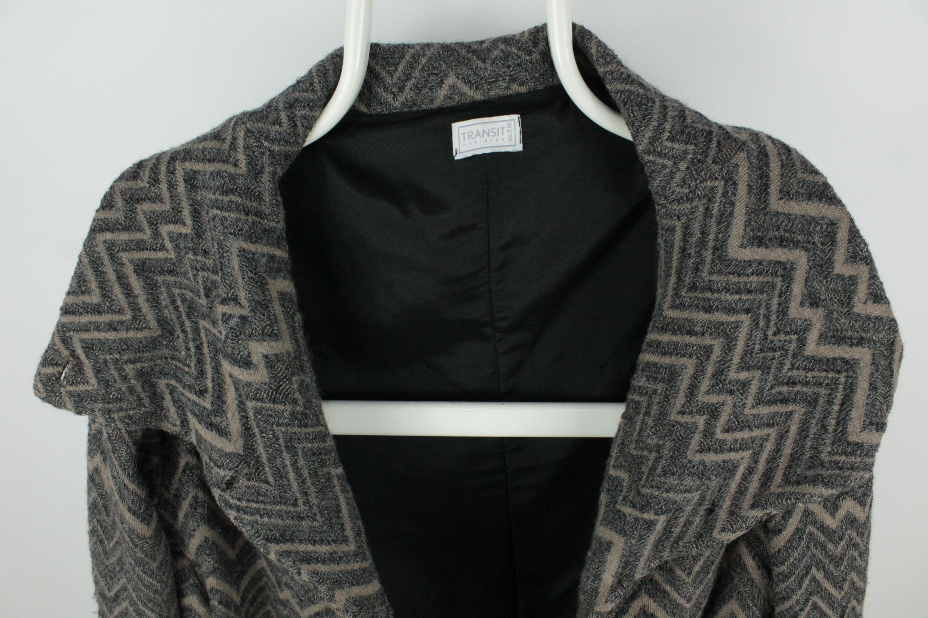 Transit Transit Par-Such Knitted Wool Blend Stand Collar Coat Size M / US 6-8 / IT 42-44 - 3 Thumbnail