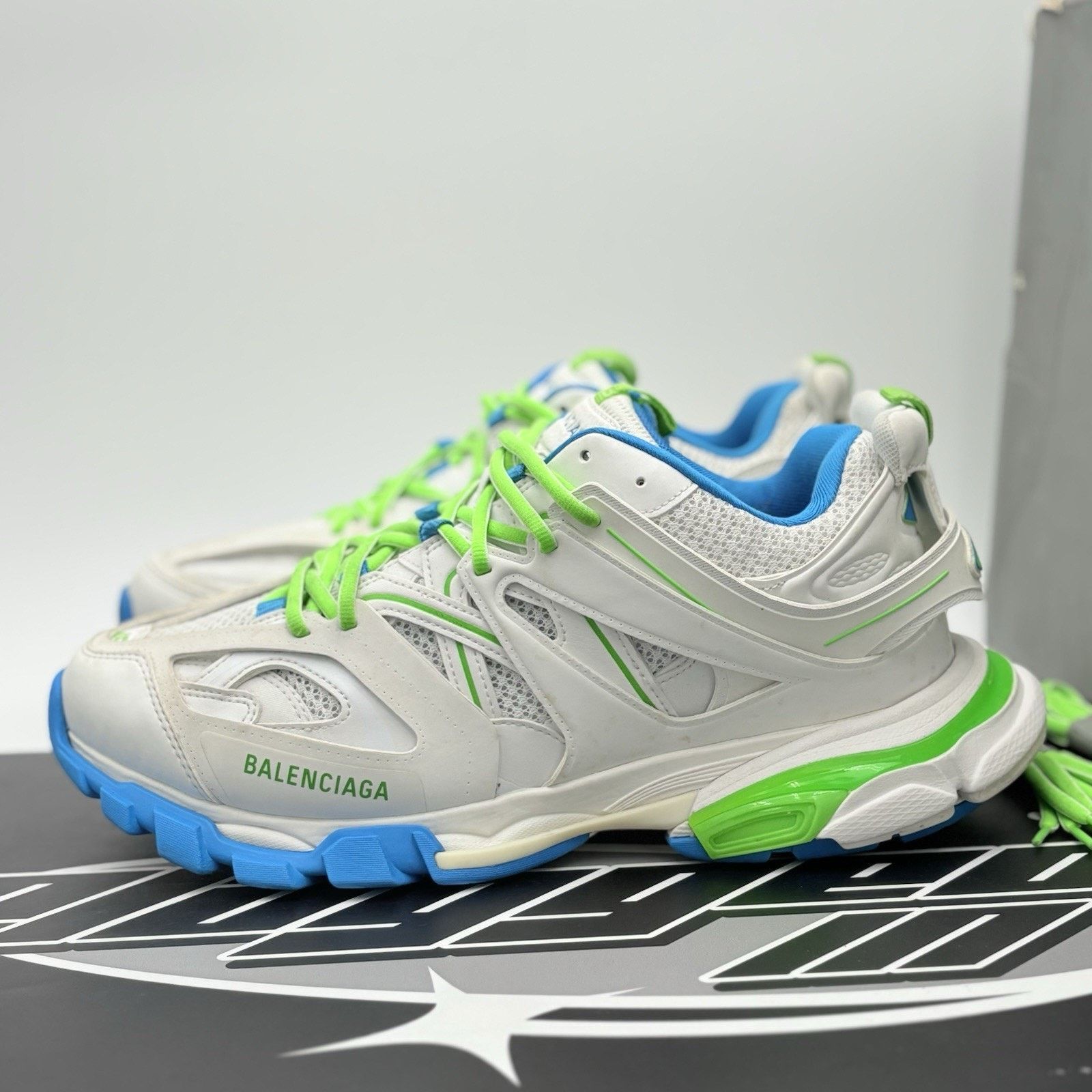 Balenciaga Balenciaga Track ' White Blue Green ' | SUPER CLEAN! Size US 12 / EU 45 - 1 Thumbnail