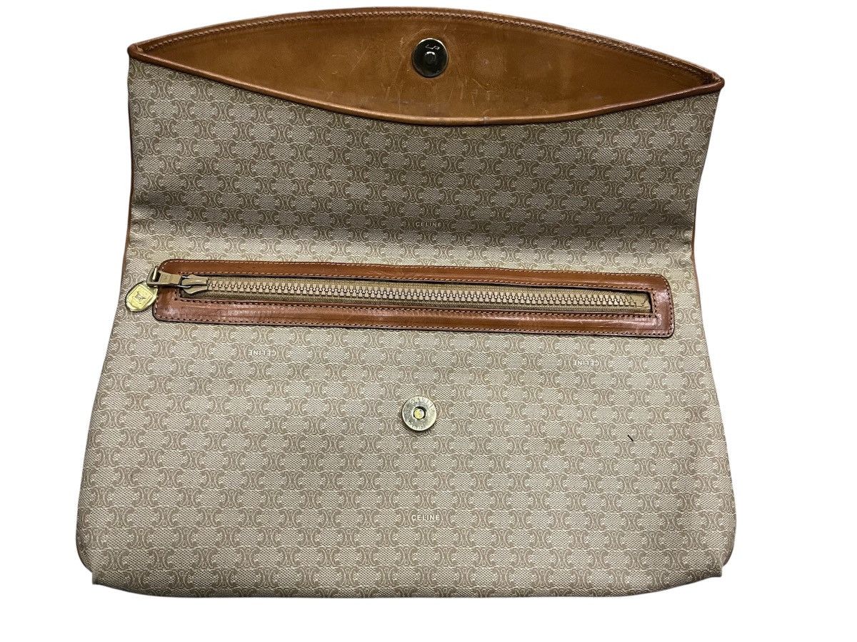 Celine Vintage Celine Macadam Flap Clutch - Beige Monogram Canvas Size ONE SIZE - 4 Thumbnail