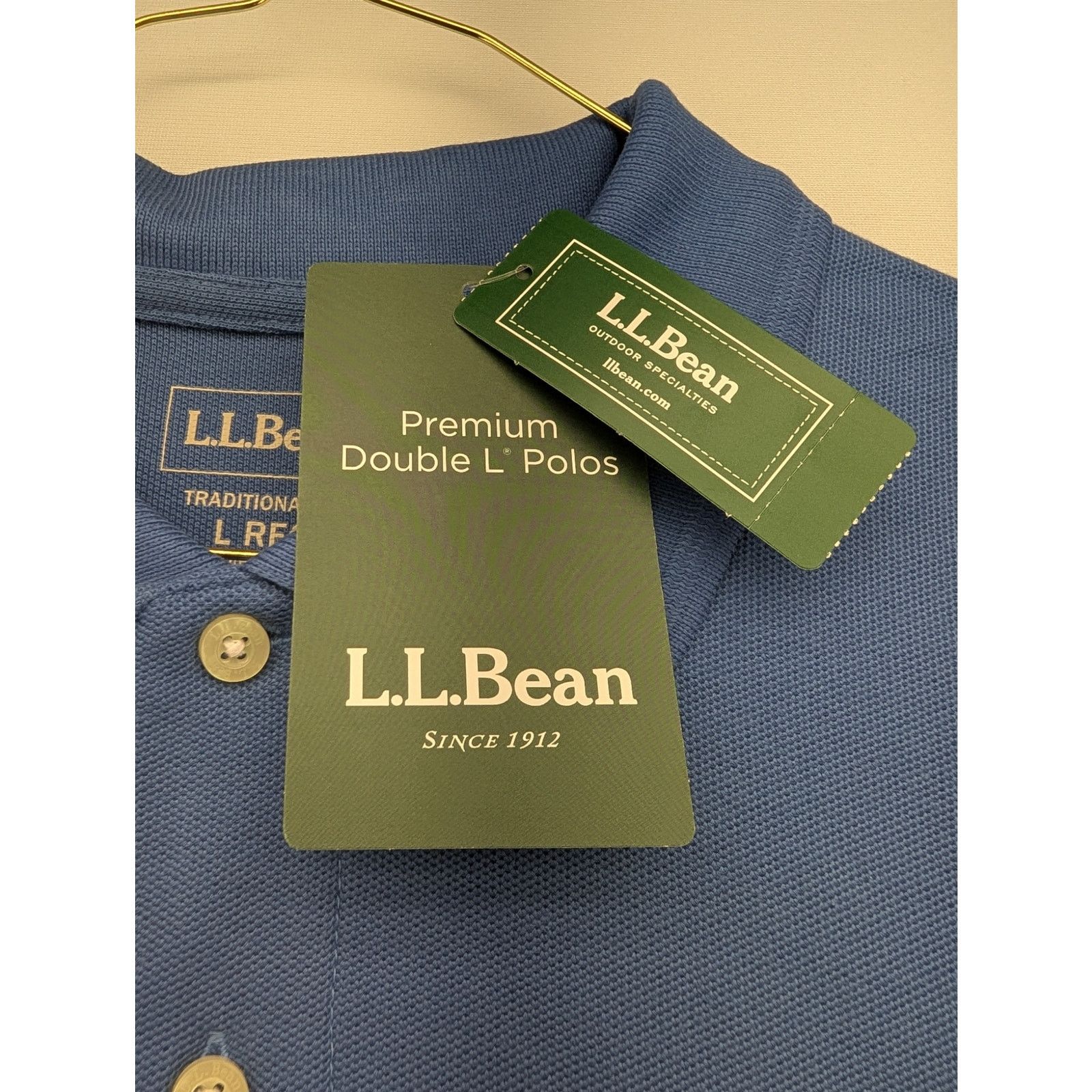 L.L. Bean NWT Men's Premium Double L Polo in Atlantic Blue size Large Size US L / EU 52-54 / 3 - 3 Thumbnail