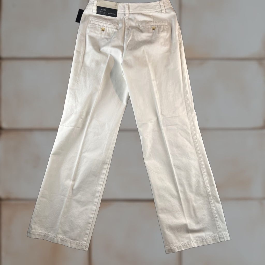 Liz Claiborne NWT Liz Claiborne Chino Pants Womens 8 Regular 31x31 White Casual Beach City 80s 90s Size 30" / US 8 / IT 44 - 1 Thumbnail