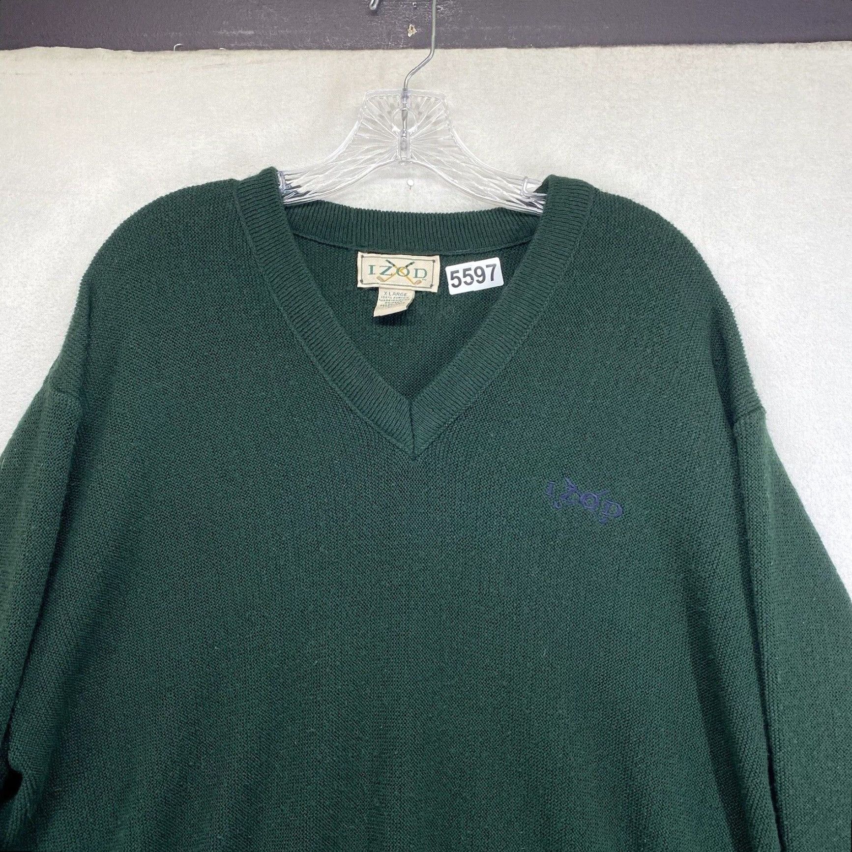Izod VINTAGE Izod Sweater Men Large Green V-Neck Golf Knit Pullover Acrylic Casual Size US L / EU 52-54 / 3 - 3 Thumbnail