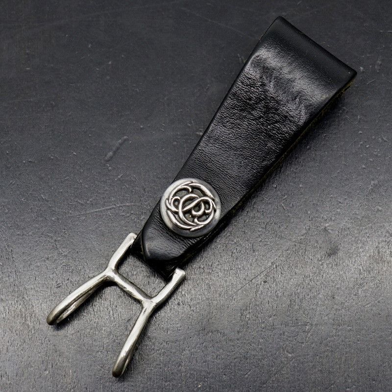 image of Chrome Hearts Floral Motif Belt Loop in Black, Men's