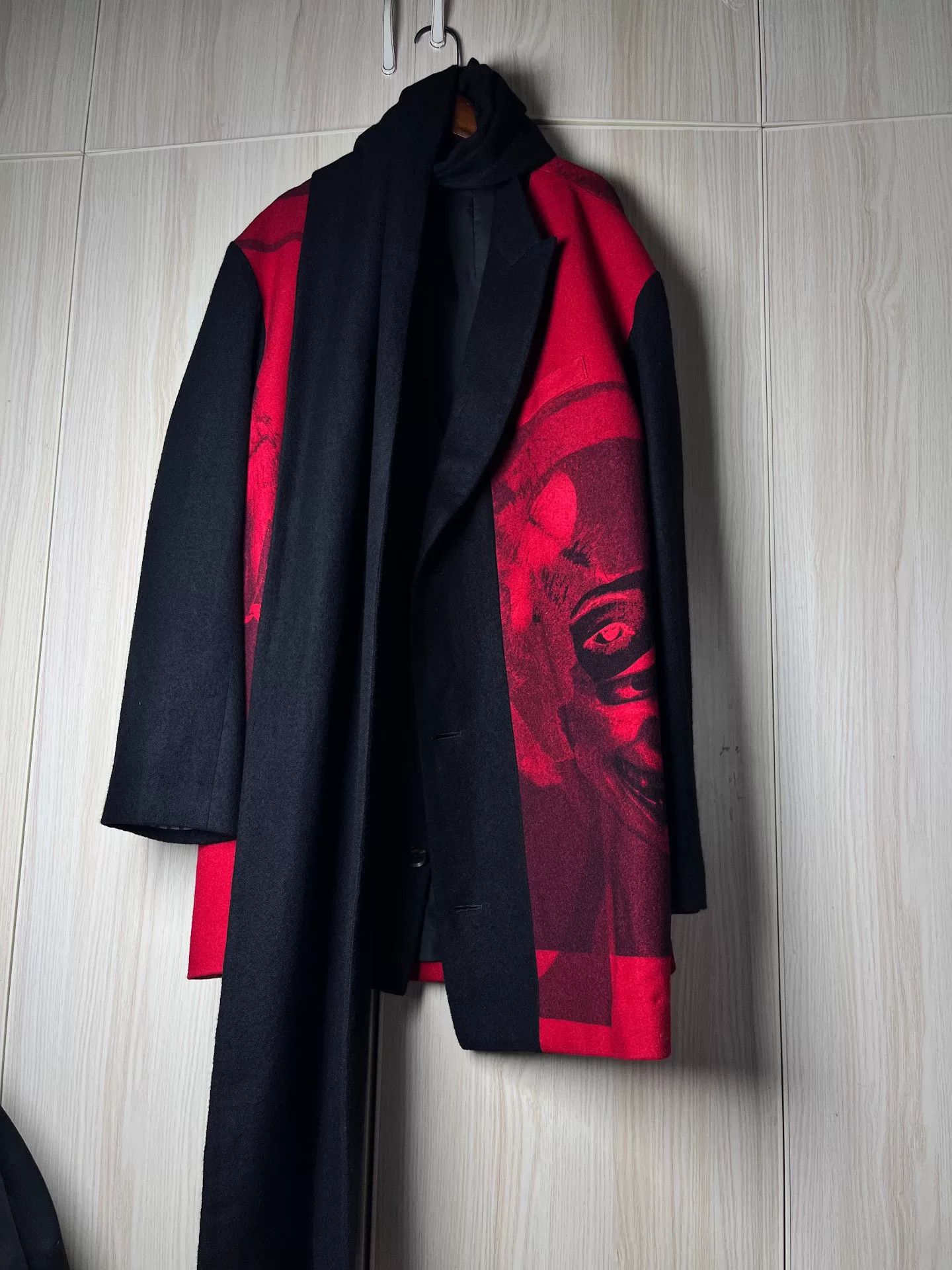 Yohji Yamamoto Yohji Yamamoto Red and Black Coat Size US L / EU 52-54 / 3 - 1 Thumbnail