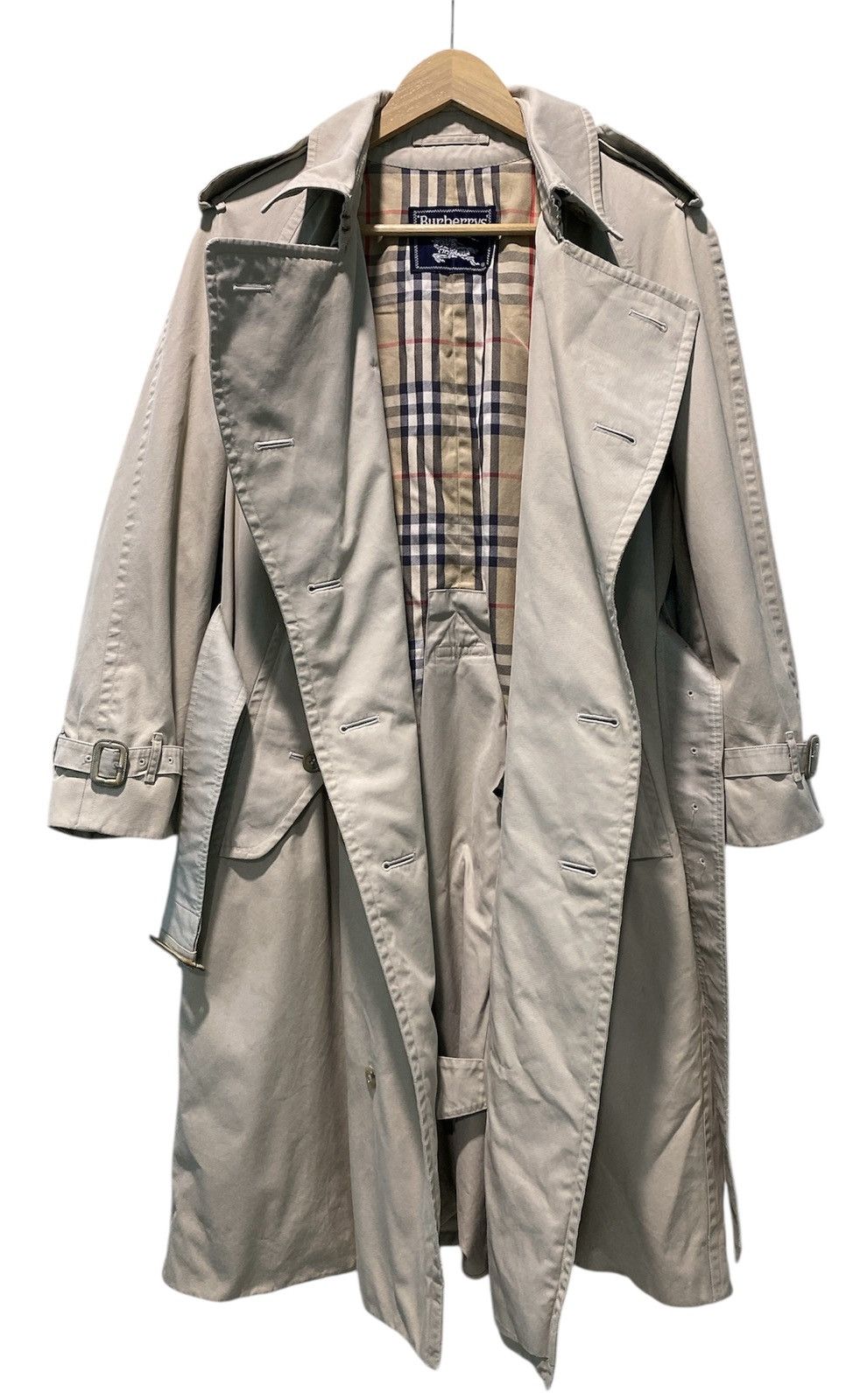 Burberry Vtg Burberry Double Breasted Nova Check Trench Coat Size S / US 4 / IT 40 - 2 Thumbnail