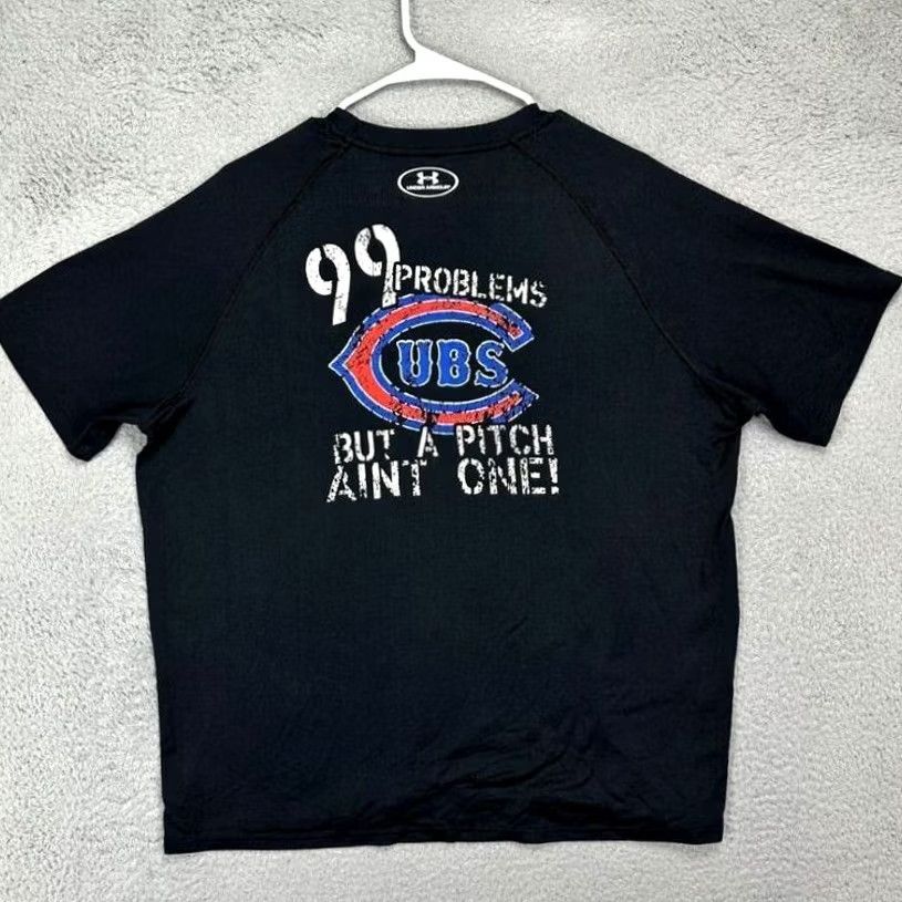 Under Armour Under Armour Chicago Cubs T-Shirt Adult Large Black Athletic Tee Mens Crew Neck Short Sleeve Size US L / EU 52-54 / 3 - 2 Thumbnail