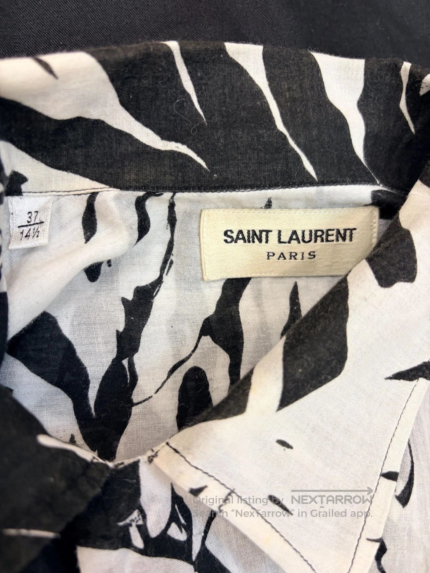 Saint Laurent Paris Saint Laurent 16ss Cuban Collar Palm Shirt. Size US S / EU 44-46 / 1 - 3 Thumbnail