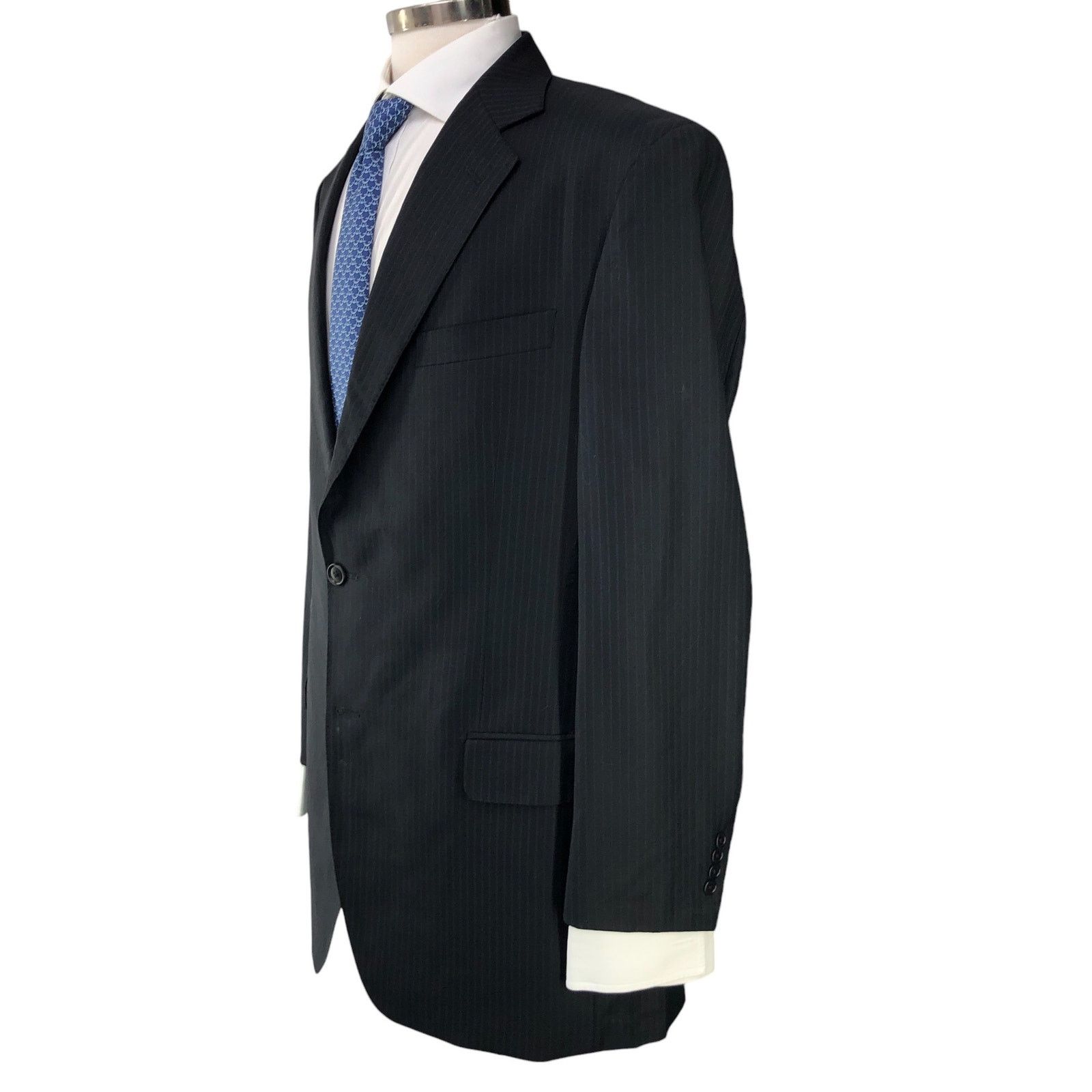 Lubiam Lubiam LBM 1911 Size 44L Suit Drop 5 Pinstripe *TINY FLAW Size 44L - 6 Thumbnail