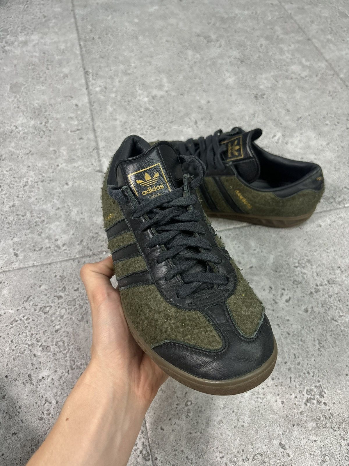 Adidas × Japanese Brand × Vintage 2000s Vintage Adidas Hamburg Aestethic Khaki Low Trainers Size US 9 / EU 42 - 3 Thumbnail