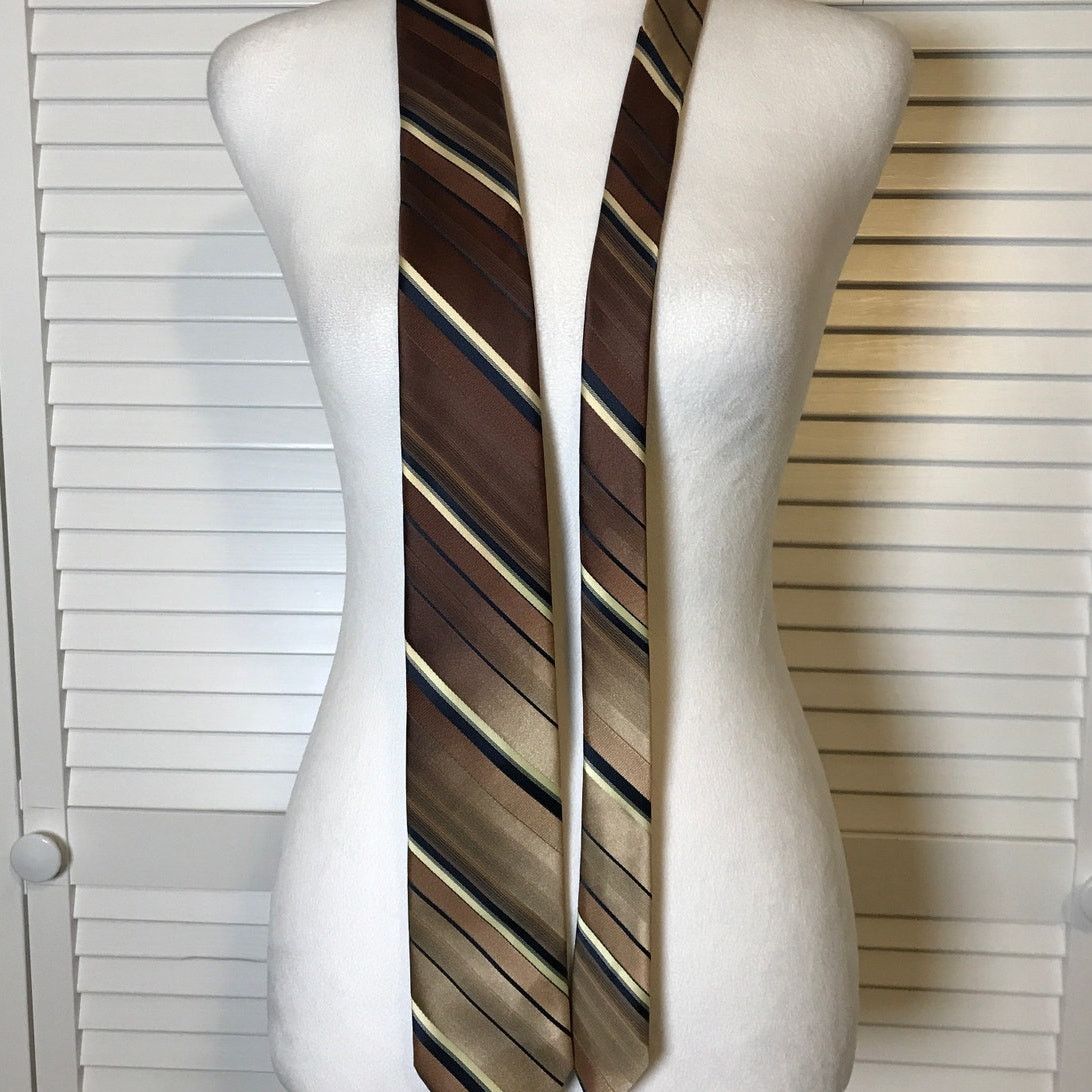 Other Wembley Brown Striped Short Skinny Men Necktie Size ONE SIZE - 3 Thumbnail