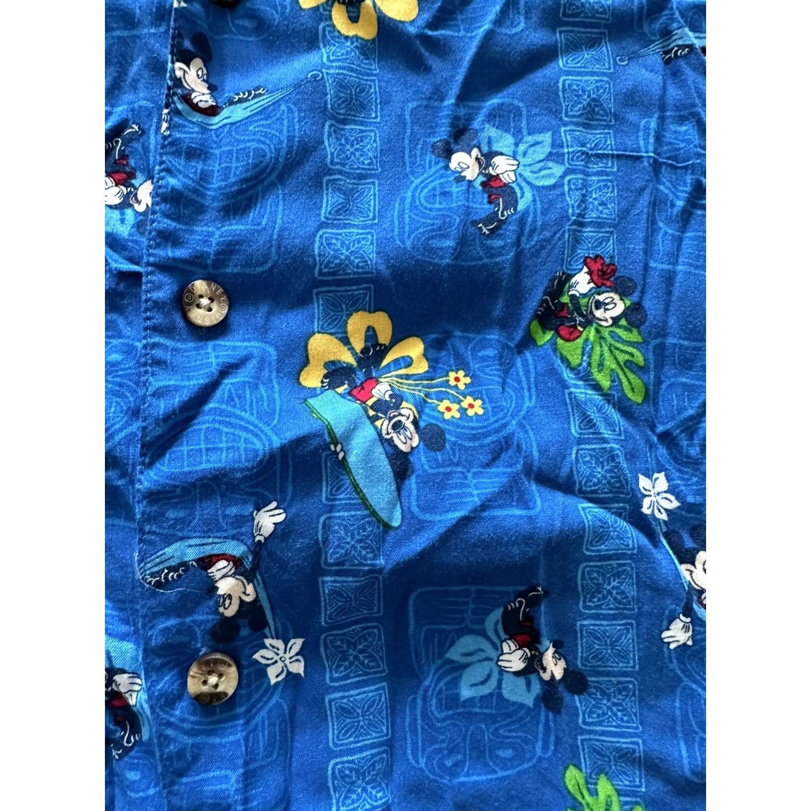 Disney Vtg Disney Store Mickey Hawaiian Shirt Mens XL Aloha Surfing Hammock EUC Size US M / EU 48-50 / 2 - 2 Thumbnail