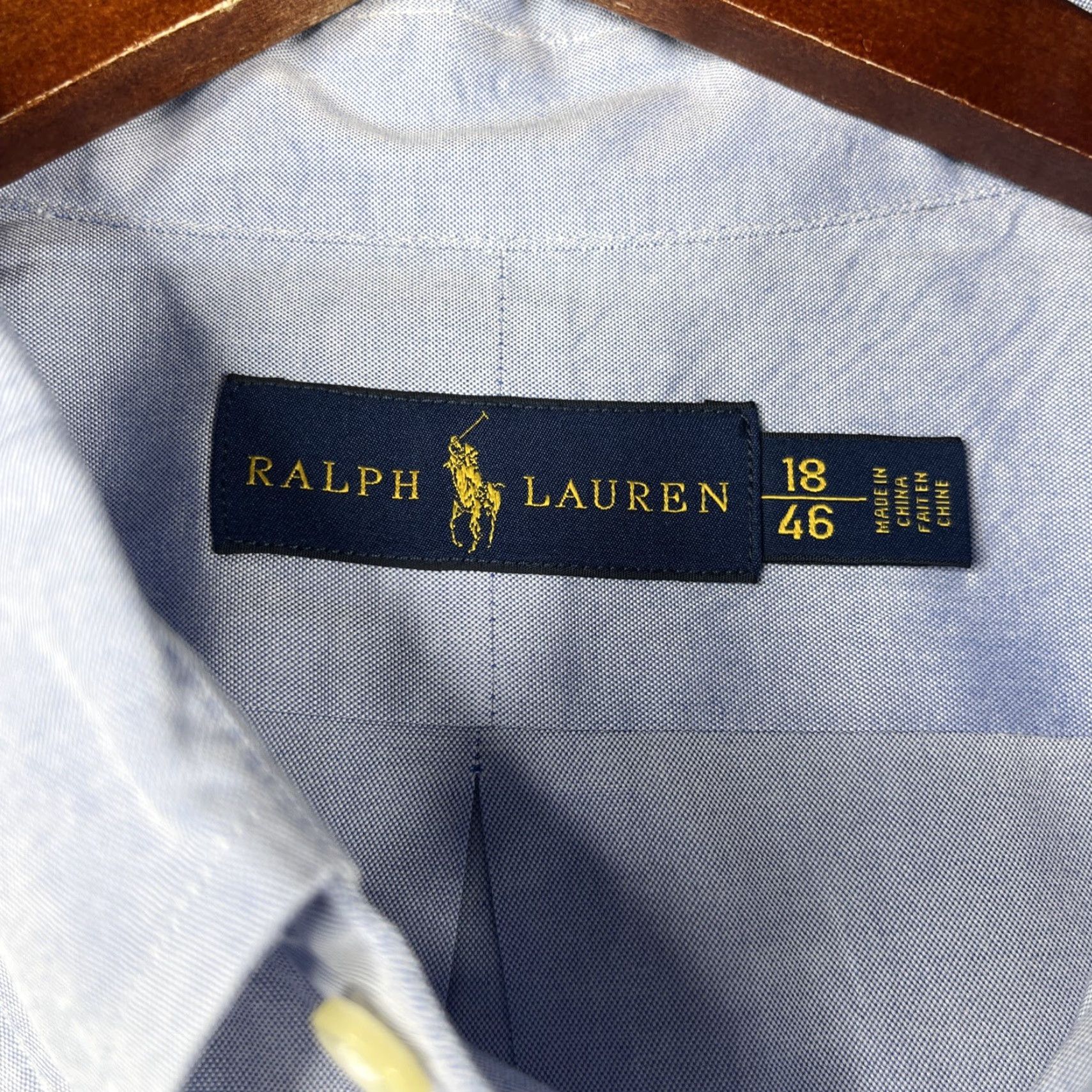 Ralph Lauren Ralph Lauren Shirt Dress Shirt Button-Down Long Sleeve Mens 18 Light Blue Navy Pony Casual Button Up Regular Cotton Wool? (Oops) Size US XXL / EU 58 / 5 - 5 Thumbnail