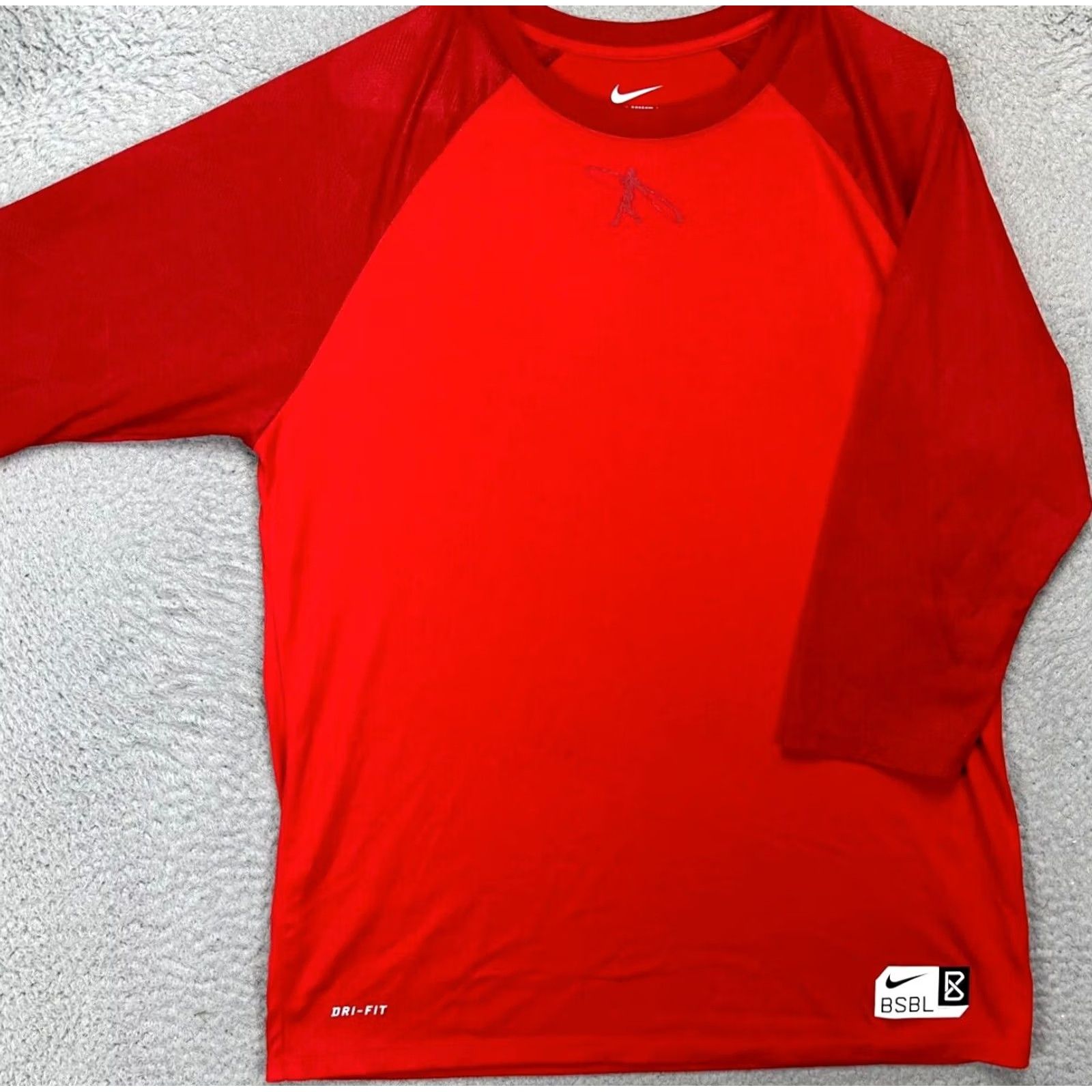 Nike Nike Shirt Mens Large Dri-Fit Red Swing Man Baseball T-Shirt Tee Quarter Sleeve Size US L / EU 52-54 / 3 - 3 Thumbnail
