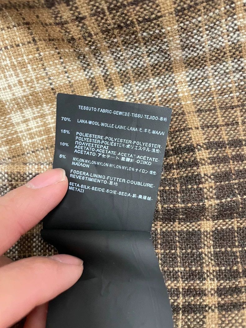Saint Laurent Paris Saint Laurent Paris 13FW First Year Show Wool Checkered Shi Size US M / EU 48-50 / 2 - 7 Thumbnail