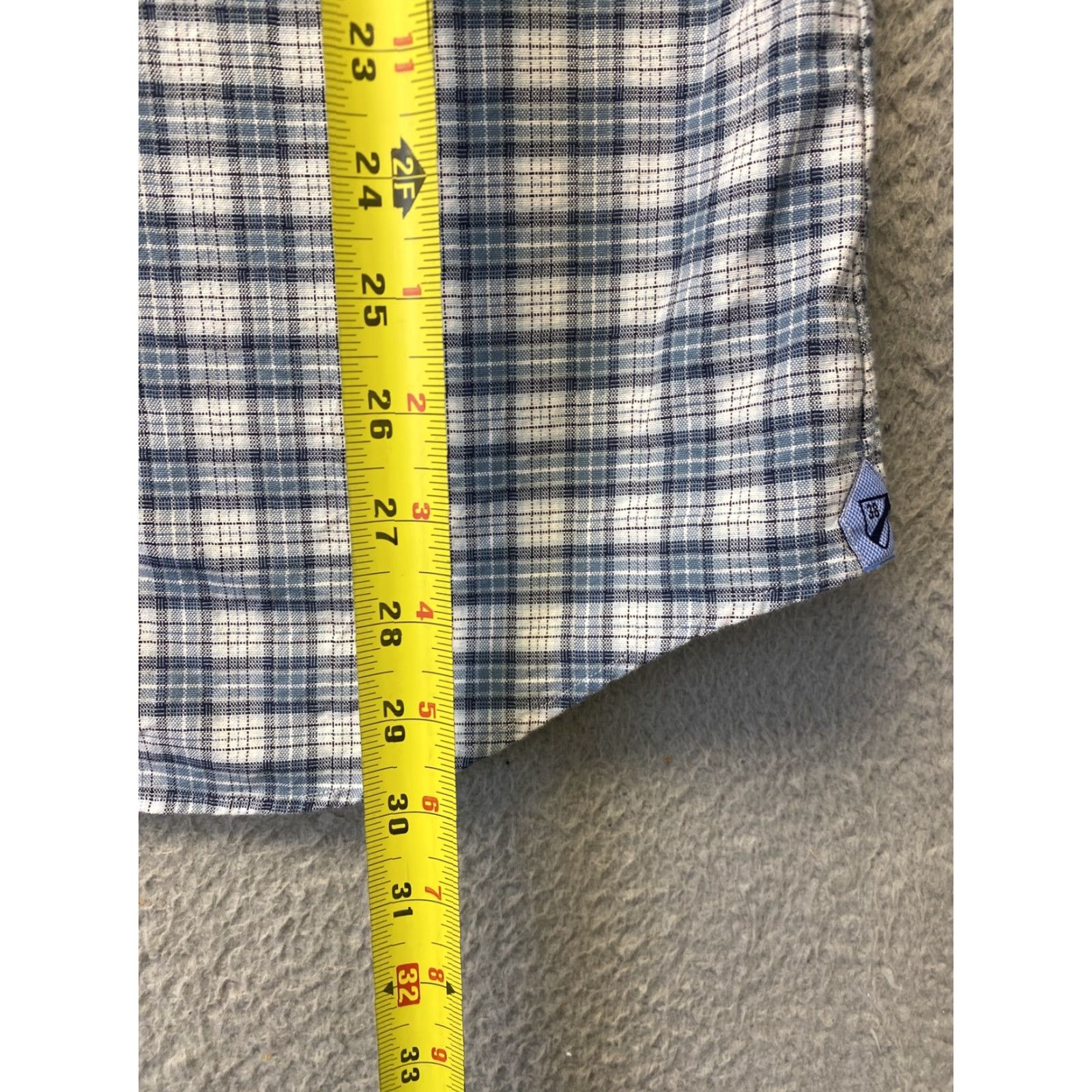 Cremieux DANIEL CREMIEUX Button-Up Shirt Mens Long Sleeve Plaid Slim Fit Gray Light Blue L Classic Size US L / EU 52-54 / 3 - 7 Thumbnail