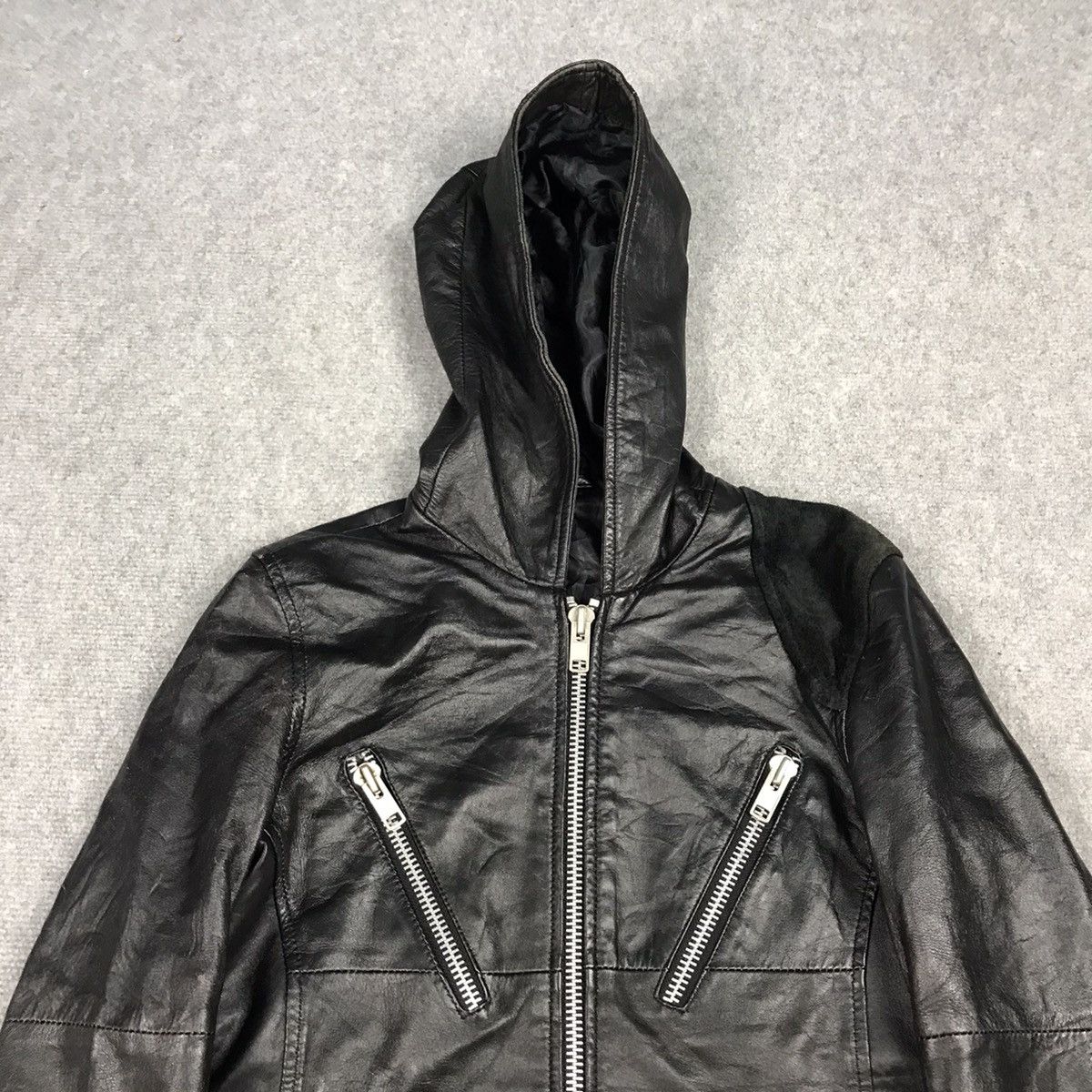 14th Addiction × If Six Was Nine LEATHER ZIPPER HOODIES JACKET PUNK LGB STYLE JACKET Size US S / EU 44-46 / 1 - 2 Thumbnail