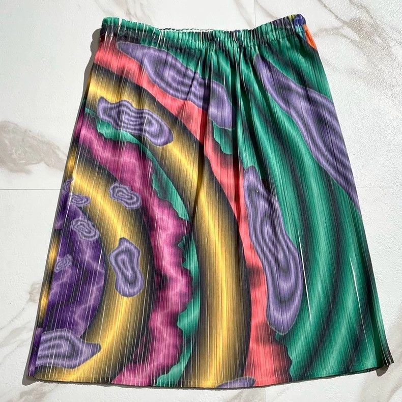 Issey Miyake Issey Miyake size:3 Colorful pleated skirt Size 31" - 4 Thumbnail