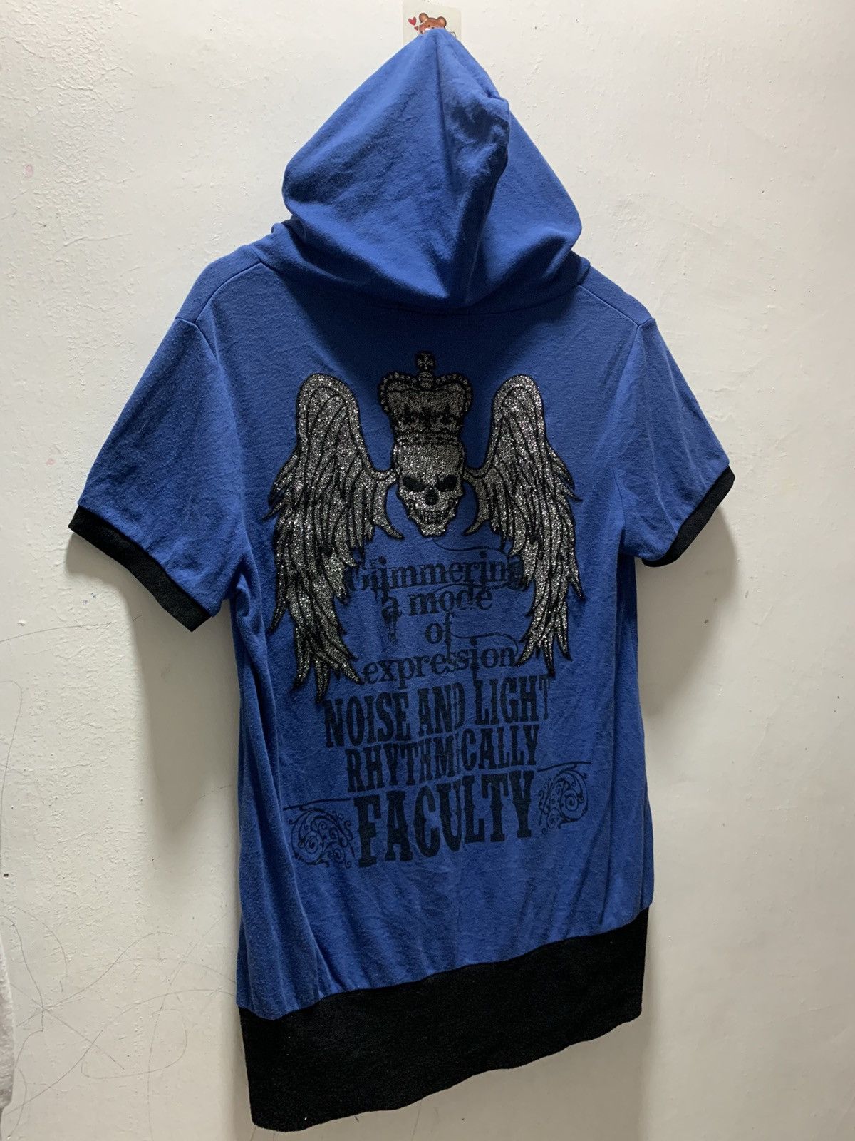 If Six Was Nine Y2k Dig Deep poem Cross skull Punk style hood Tee Size US M / EU 48-50 / 2 - 11 Thumbnail