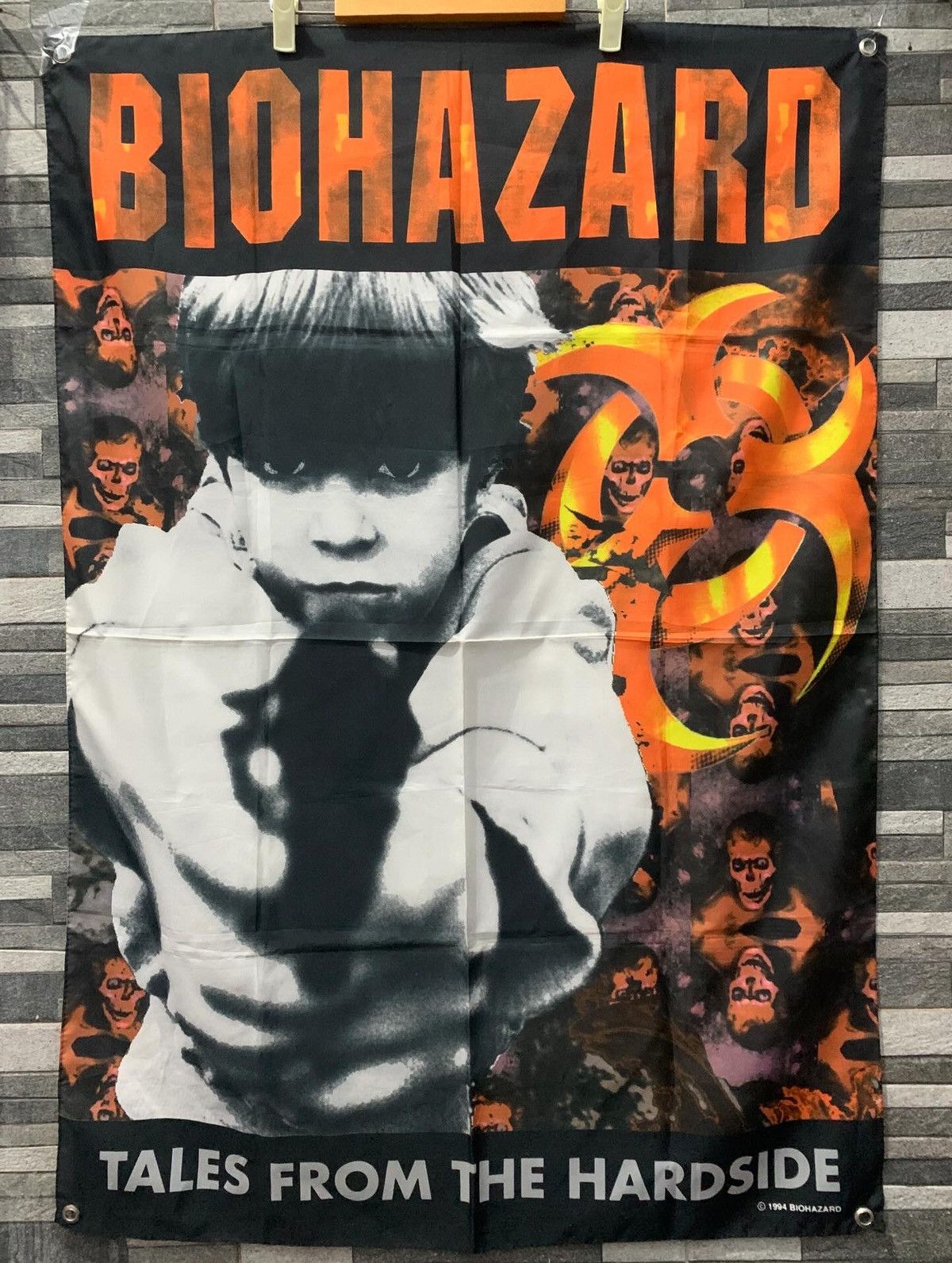 Band Tees 1994 Biohazard Tales From The Hardside Flag Size ONE SIZE - 3 Thumbnail