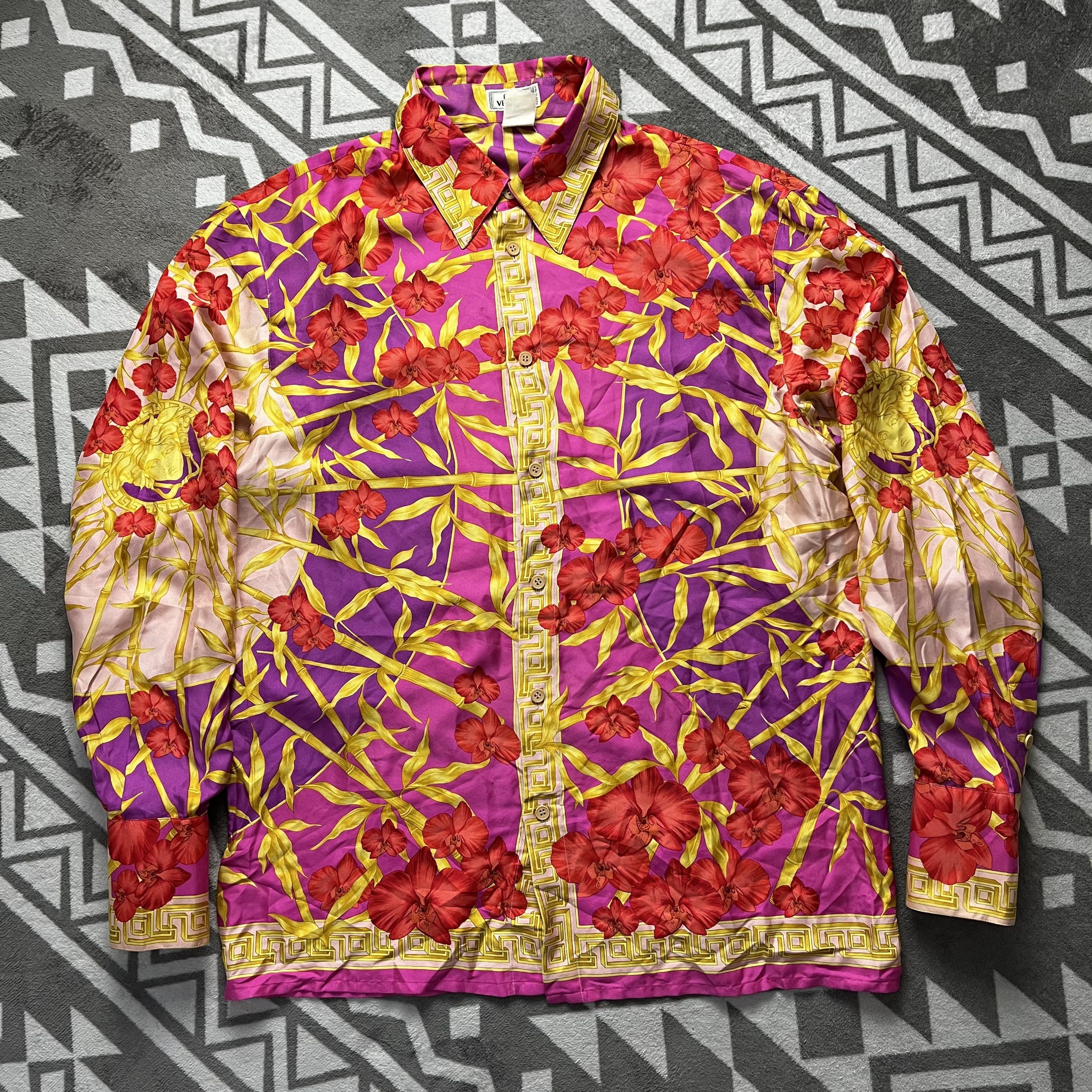 Versace Vintage Gianni Versace medusa floral bamboo silk shirt Size US M / EU 48-50 / 2 - 7 Thumbnail