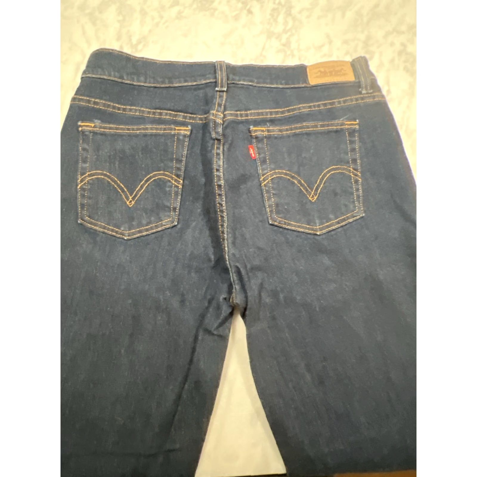 Levi's LEVI'S 505 Jeans WOMEN'S 10 Straight Leg Cotton Spandex Mid Rise 32W 32L Dark Blue - Levi's 505 - 90s USA Theme, Regular Fit, Jeans Size 32" / US 10 / IT 46 - 5 Thumbnail