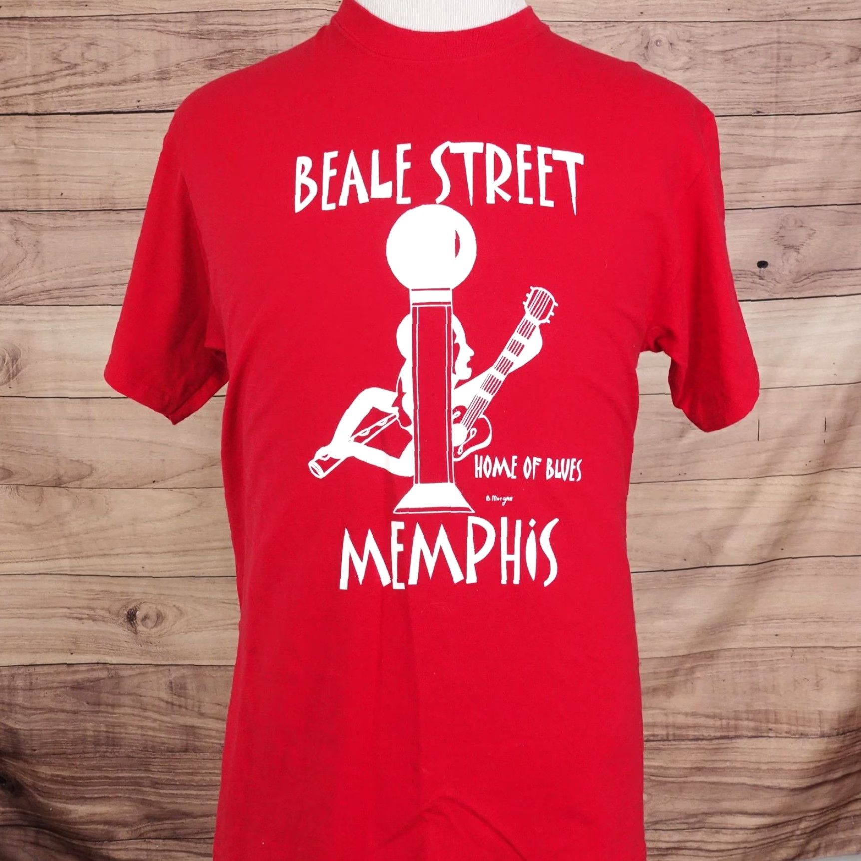 Hanes VINTAGE Hanes Memphis T-Shirt Men Medium Red Beale Street Blues Music Guitar Graphic 90s Souvenir Size US M / EU 48-50 / 2 - 3 Thumbnail