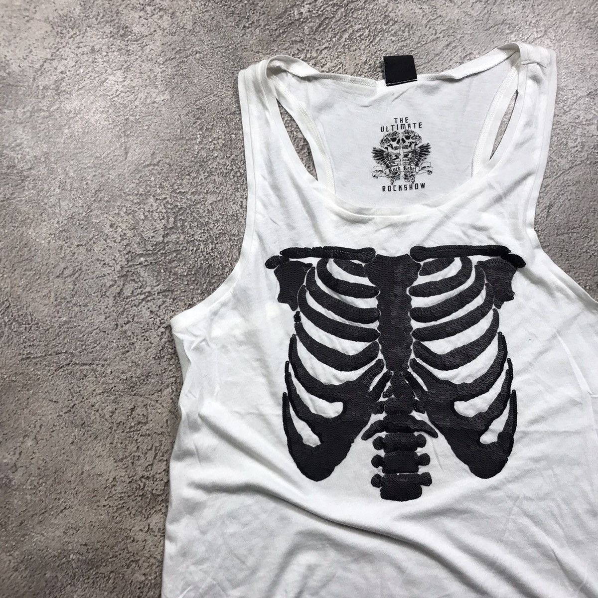 Vintage Vintage 90s Y2K Skeleton Bones Graphic Tank Top Grunge M Size M / US 6-8 / IT 42-44 - 2 Thumbnail