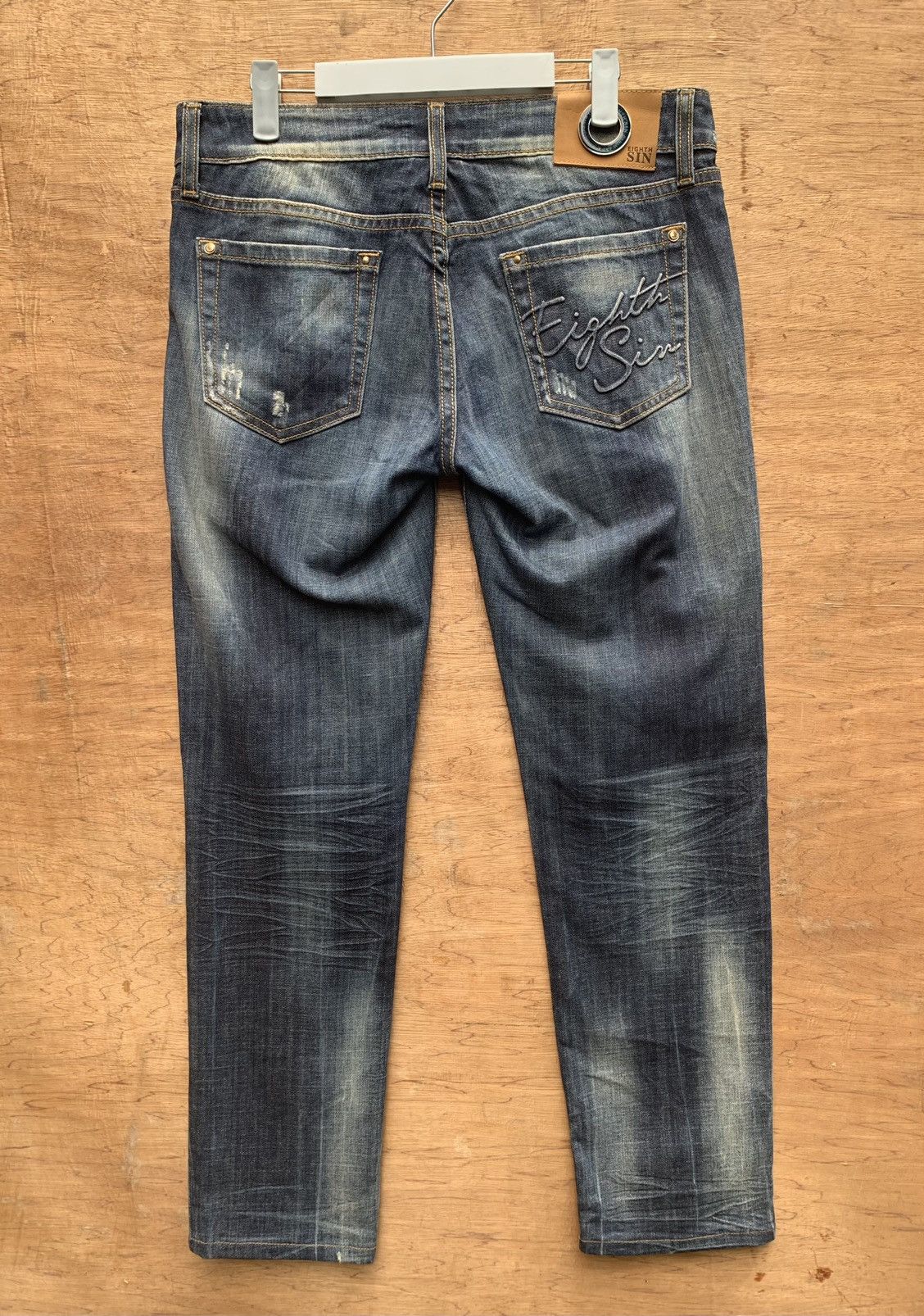 Art Comes First Eight Sin Denim Art Distressed Jeans Pants Size US 31 - 6 Thumbnail