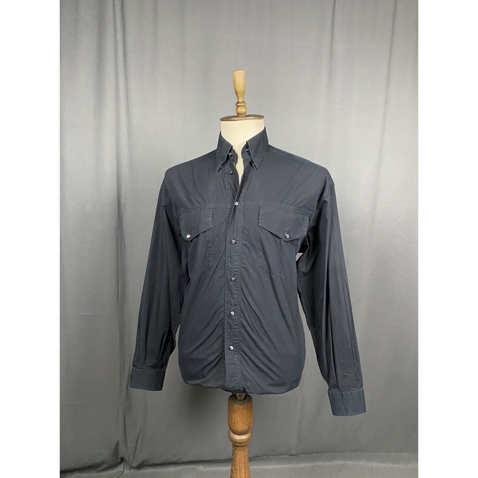 Versace Versace VTG Multiopocket Men's Black Longsleeve Shirt Size M Size US M / EU 48-50 / 2 - 2 Thumbnail