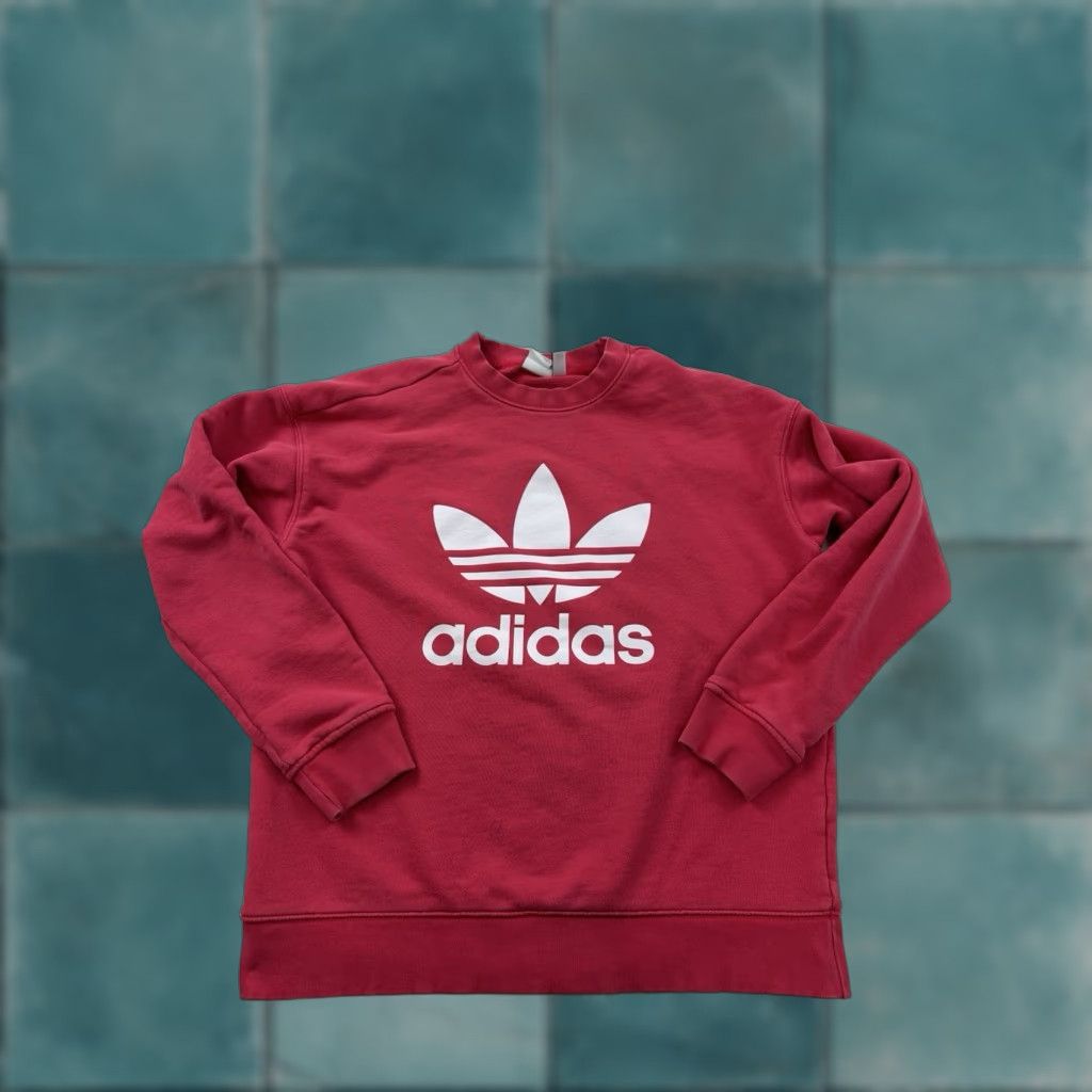 Adidas VINTAGE? (No) Adidas Sweatshirt Womens Small Pink Crew Neck Fleece Pullover Originals Logo Size S / US 4 / IT 40 - 1 Thumbnail