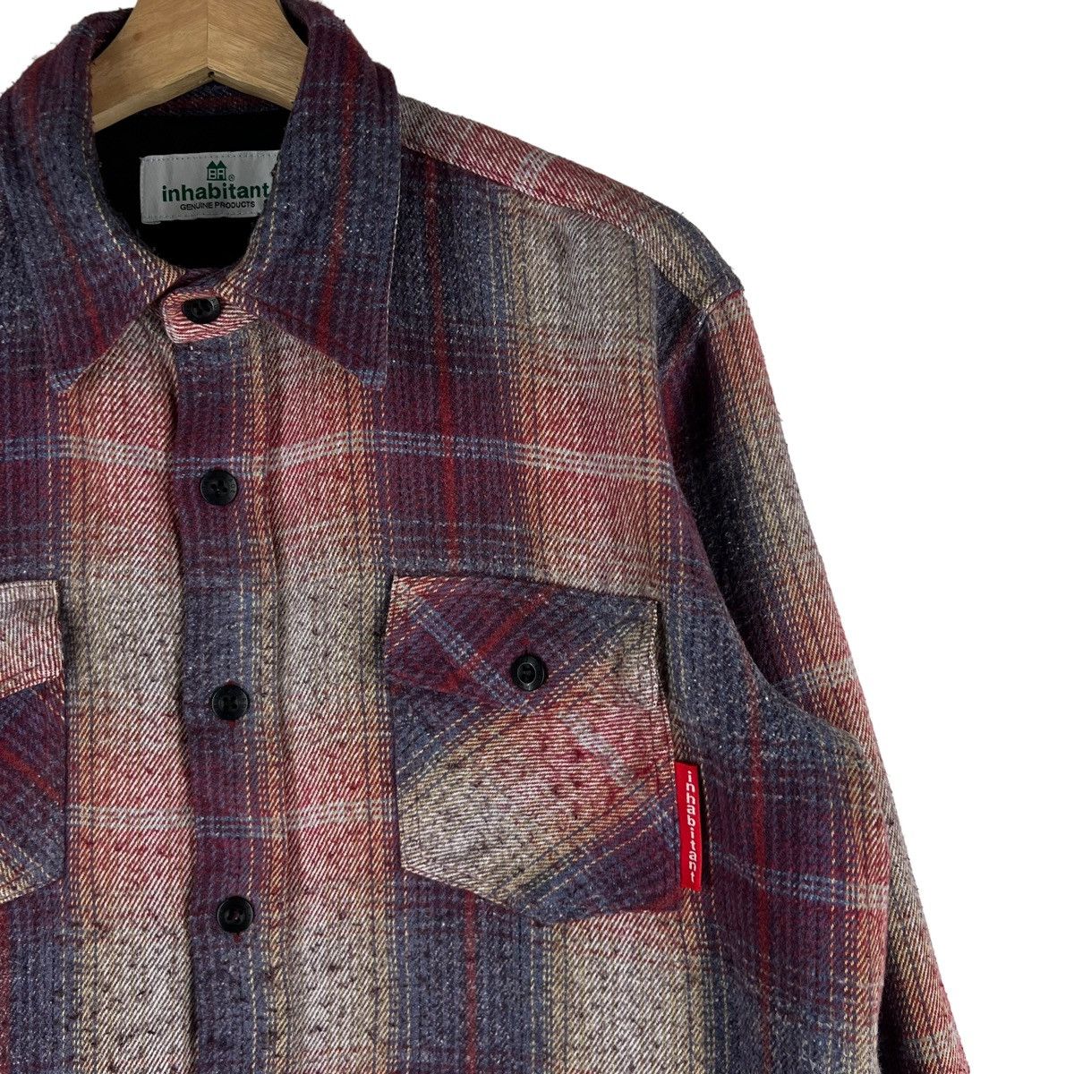 Flannel 🔥VINTAGE FLANNEL SHIRT JACKET BUTTON INHABITANT JAPAN Size US M / EU 48-50 / 2 - 4 Thumbnail
