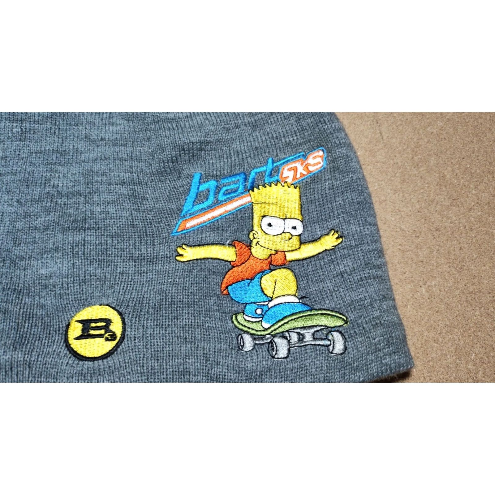 Vintage The Simpsons Beanie Hat One Size Gray Knit Thermal Insulated Skating Skateboard Mens Womens Adults Size ONE SIZE - 2 Thumbnail