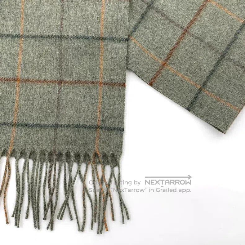 Loro Piana Loro Piana size 175*43cm Green checkered goat cashmere frin Size ONE SIZE - 5 Thumbnail
