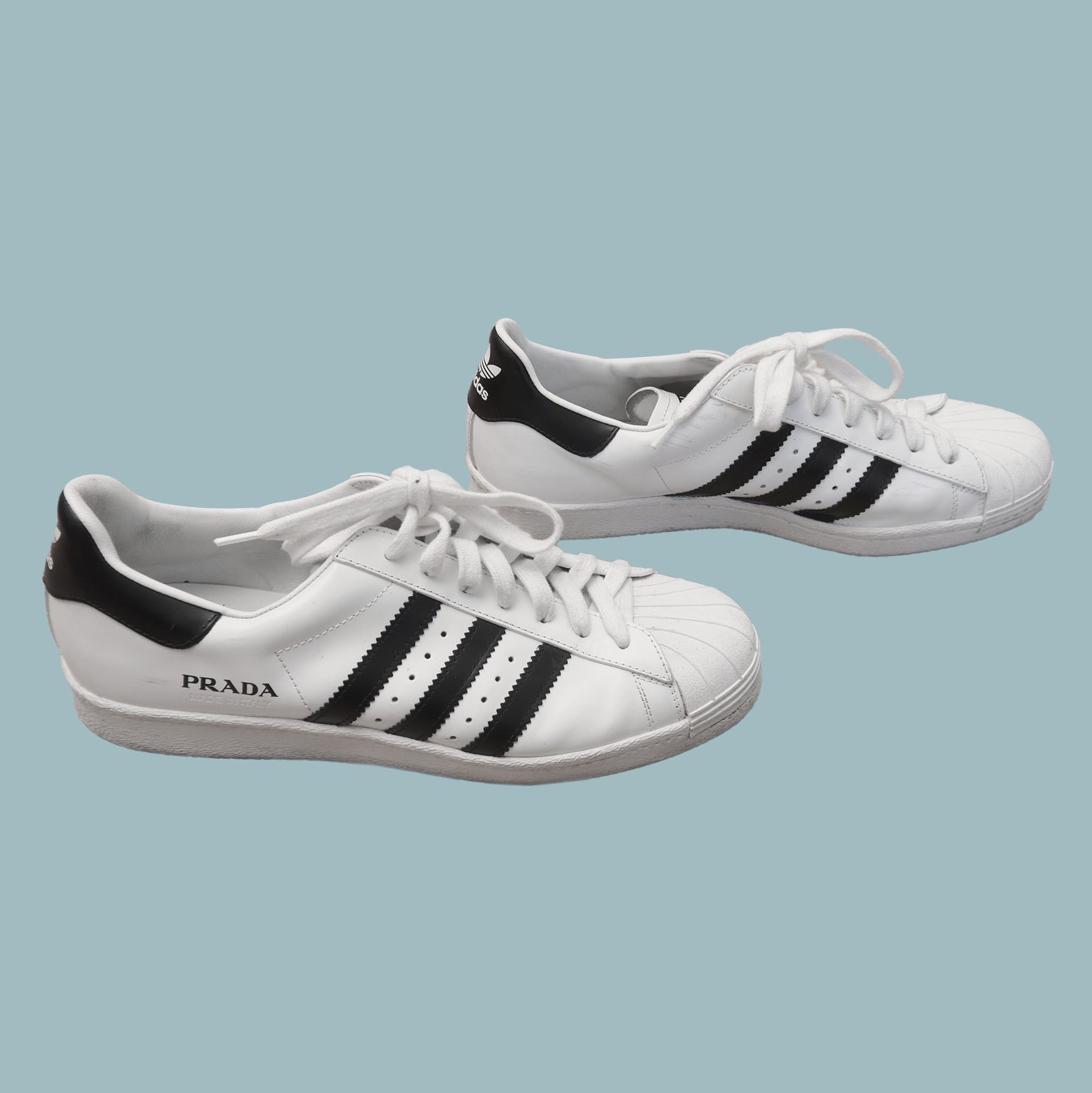 Adidas × Prada PRADA x ADIDAS White SUPERSTAR SNEAKERS MADE IN ITALY Size US 10 / EU 43 - 7 Thumbnail