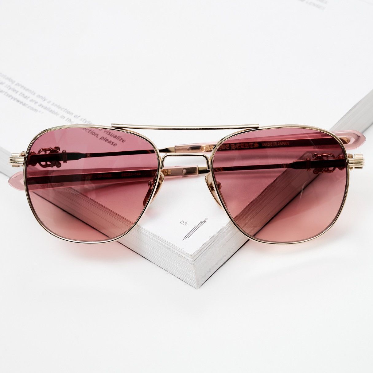 Chrome Hearts CHROME HEARTS WENCE GOLD PLATED - SWEET ROSE SUNGLASSES Size ONE SIZE - 5 Thumbnail