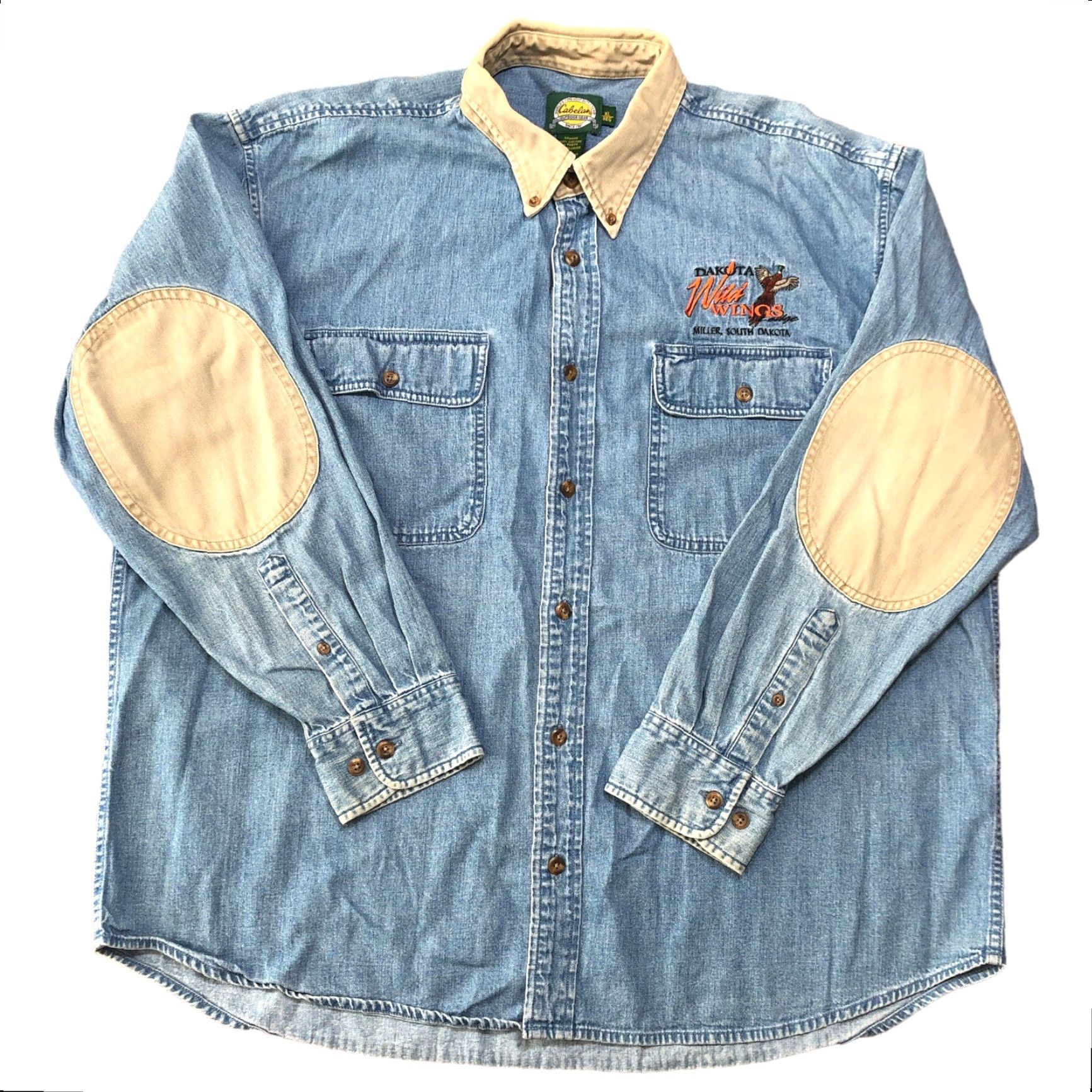 Vintage VINTAGE Cabela's Shirt Mens XL Blue Denim Chambray Pheasant Embroidery South Dakota Button-Down Collar-Style Button-Up Size US XL / EU 56 / 4 - 2 Thumbnail