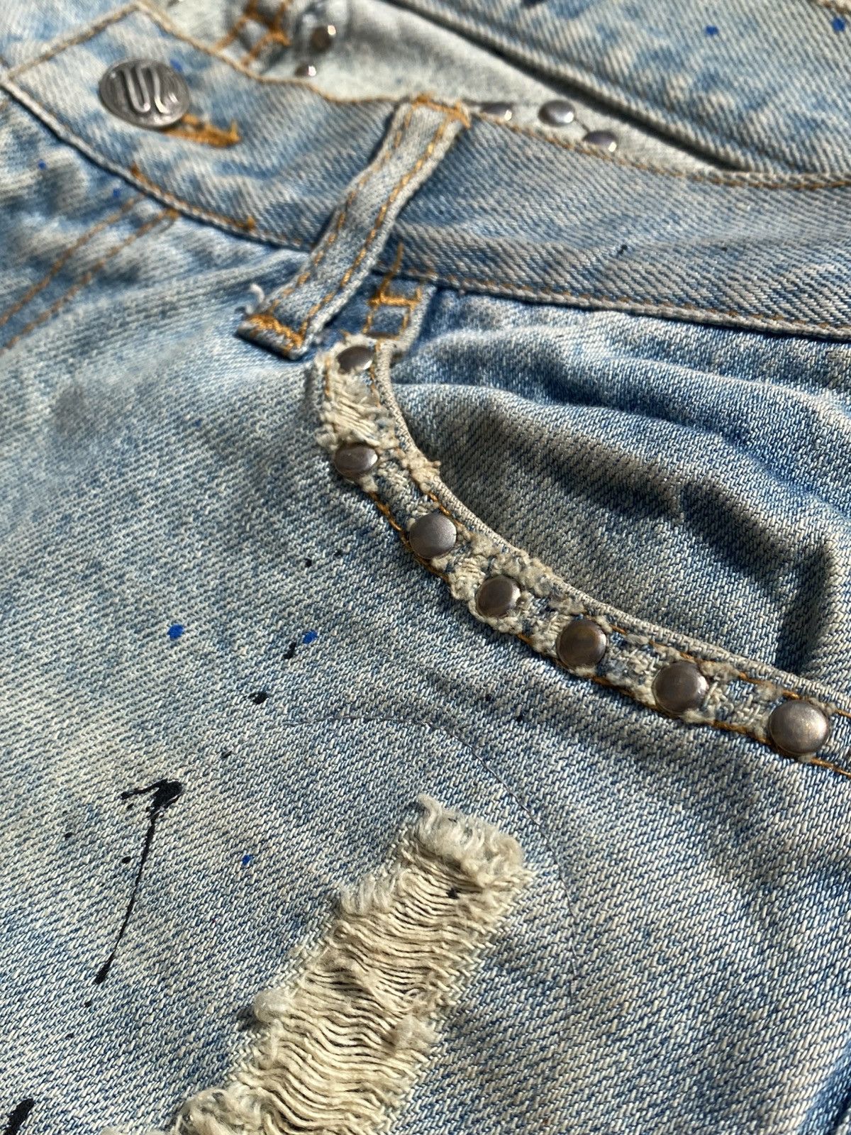 Schlussel Schlussel distressed arts and crafts straight painter denim Size US 30 / EU 46 - 5 Thumbnail