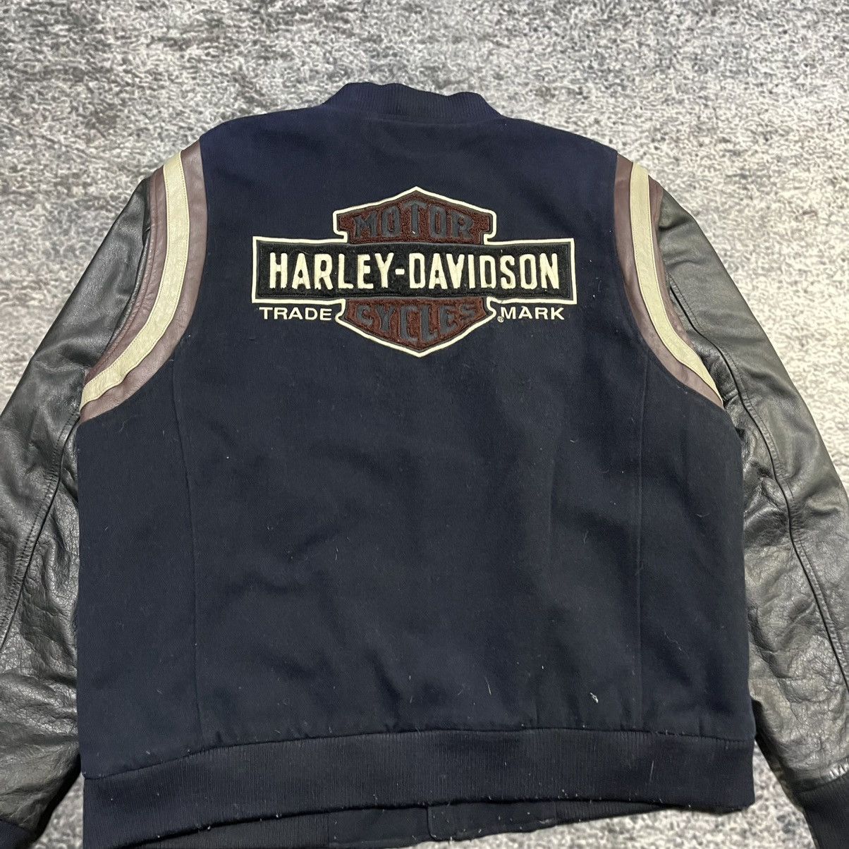 Harley Davidson VINTAGE HARLEY DAVIDSON GRUNGE LEATHER BOMBER VARSITY JACKET Size US XL / EU 56 / 4 - 9 Thumbnail
